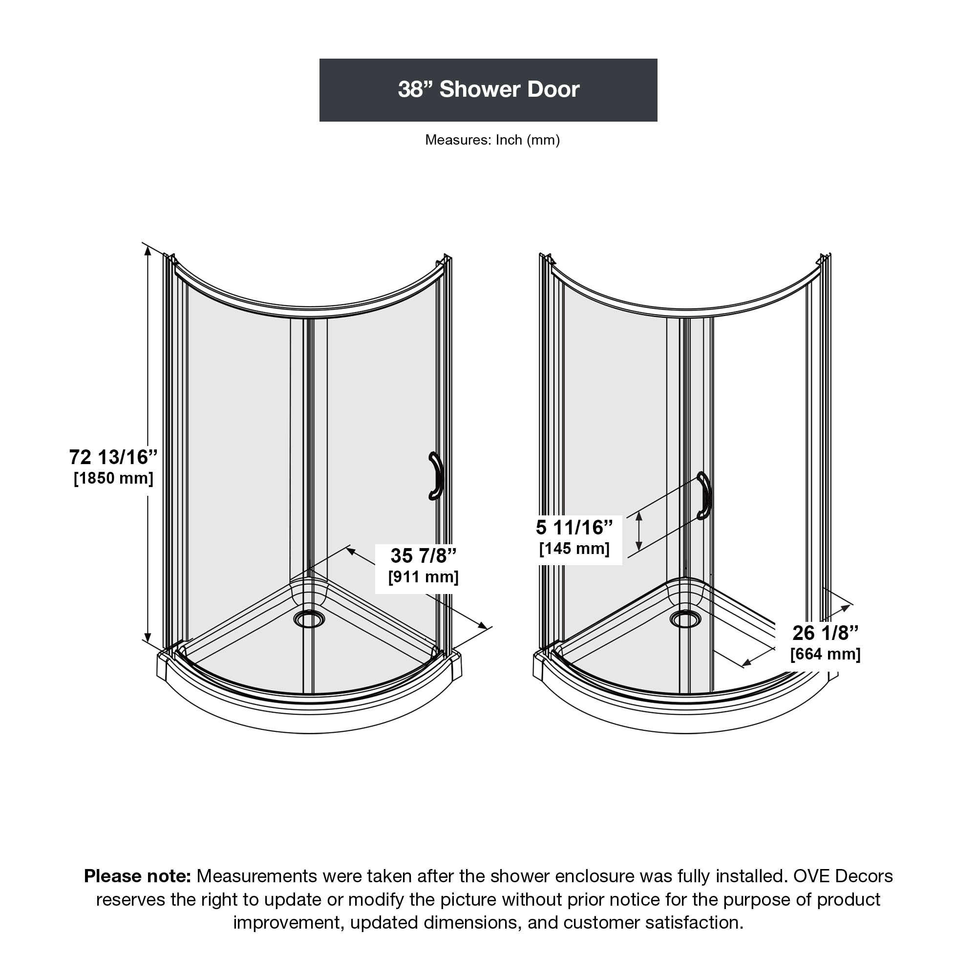 OVE Decors 15SKC-BREE38-BLK Alcove-Shower-Kit - View #12