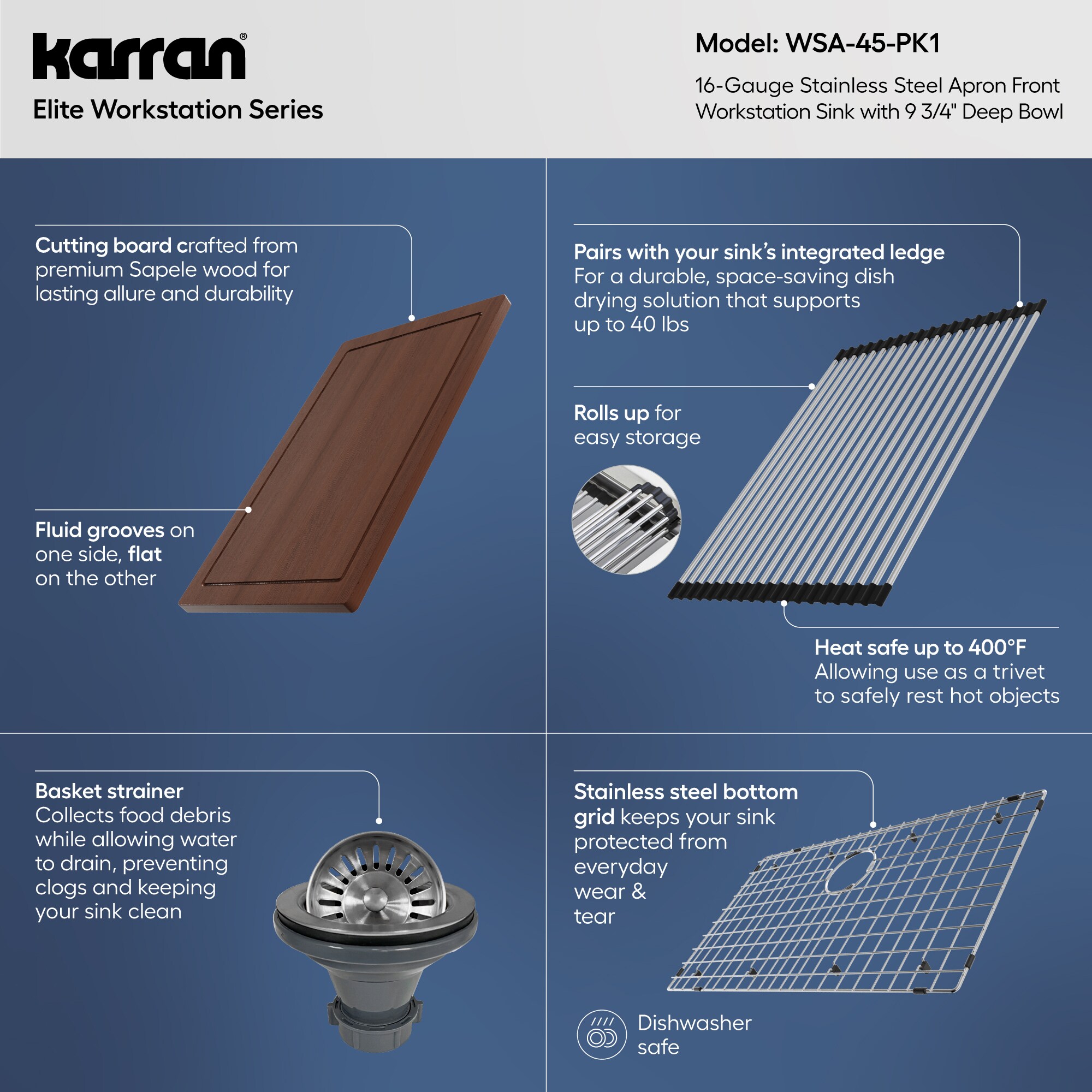 Karran WSA-45-PK1 Kitchen-Sinks - View #5