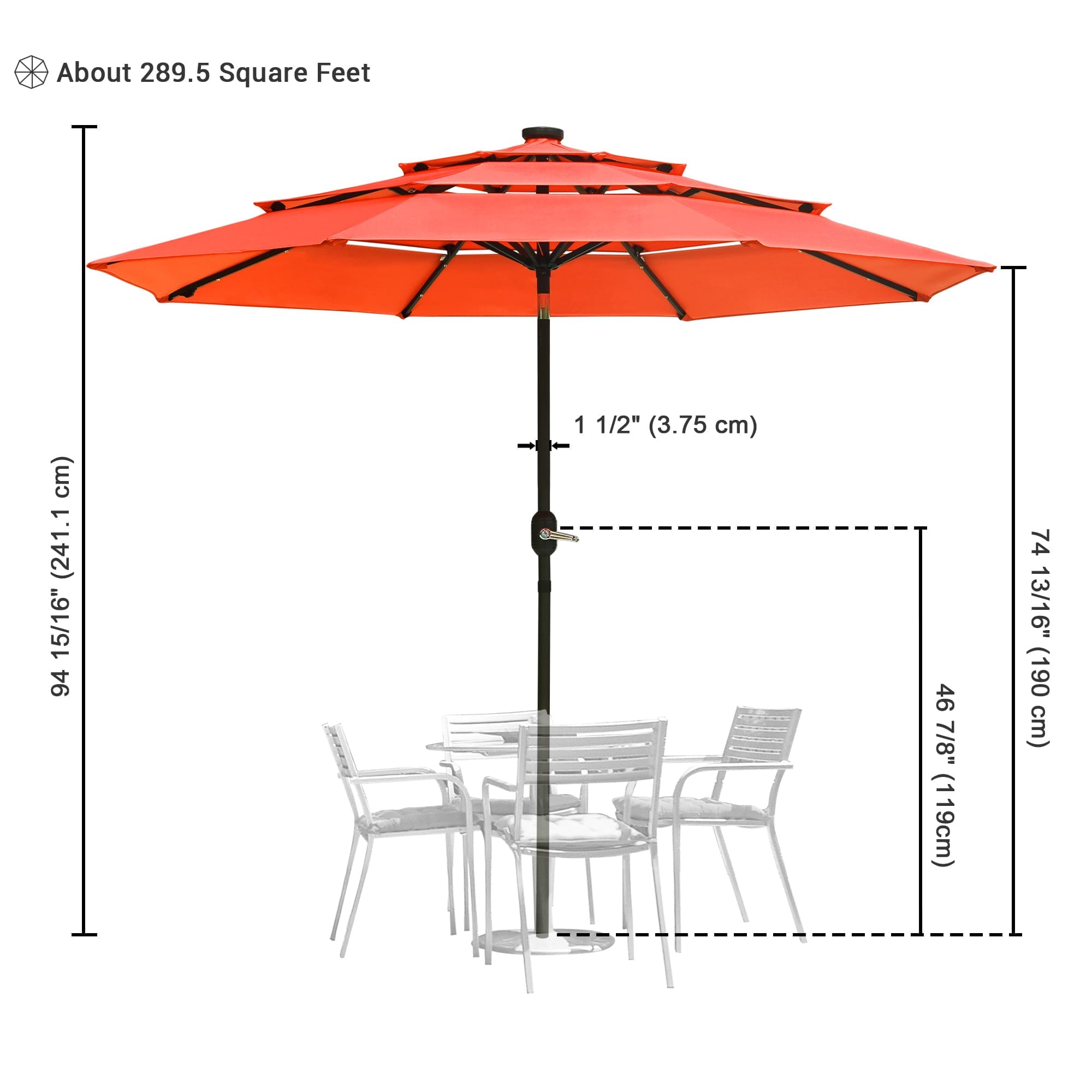 Yescom 07UMB041-3T9L-13-LO Umbrellas-2 - View #7
