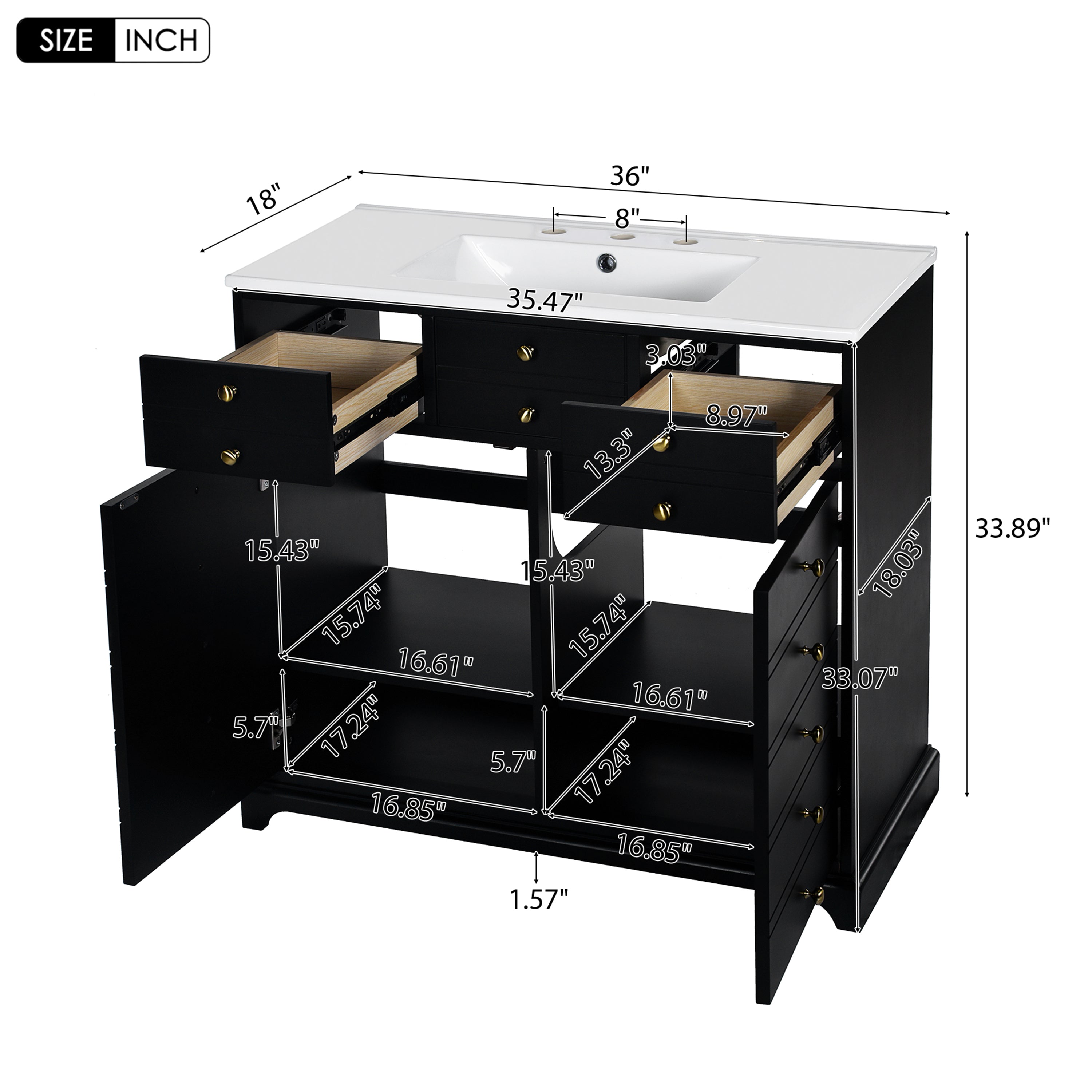 Boyel Living BL-MRS-5628B Bath-Vanity-Combo - View #5