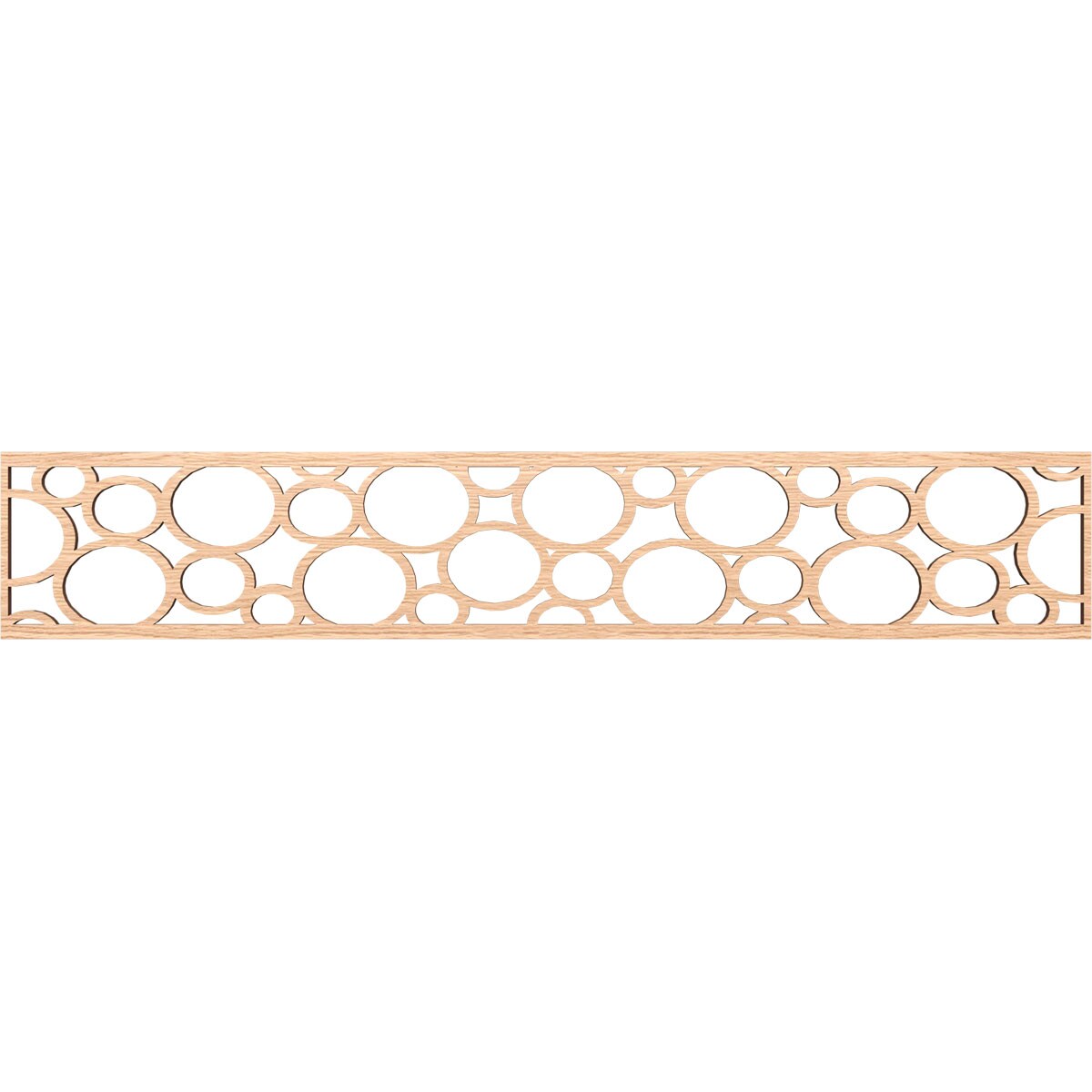 Ekena Millwork MLDB08X46HEMRO Hemingway Fretwork Flat Trim 8-in x 3.89-ft Red Oak Brown Unfinished 2157113 Pierced Wall Panel Moulding