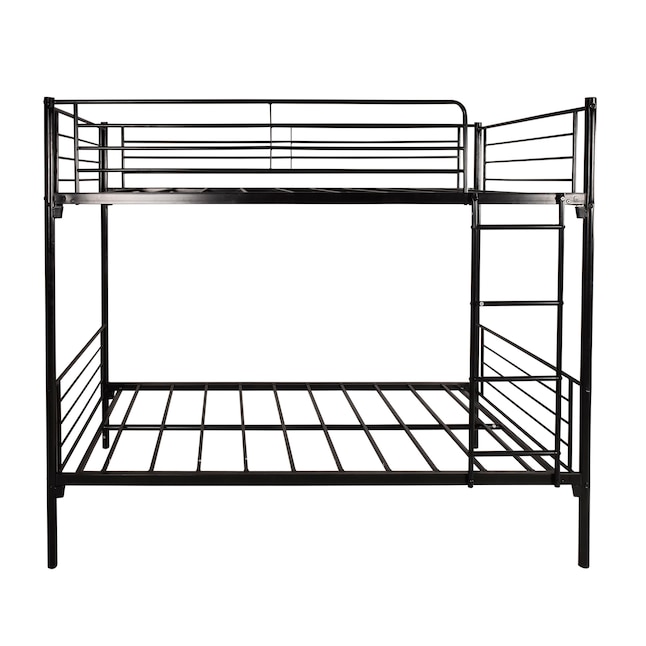 Gzmr Black Twin Over Full Bunk Bed With, Metal Frame Bunk Beds Twin Over Full Length