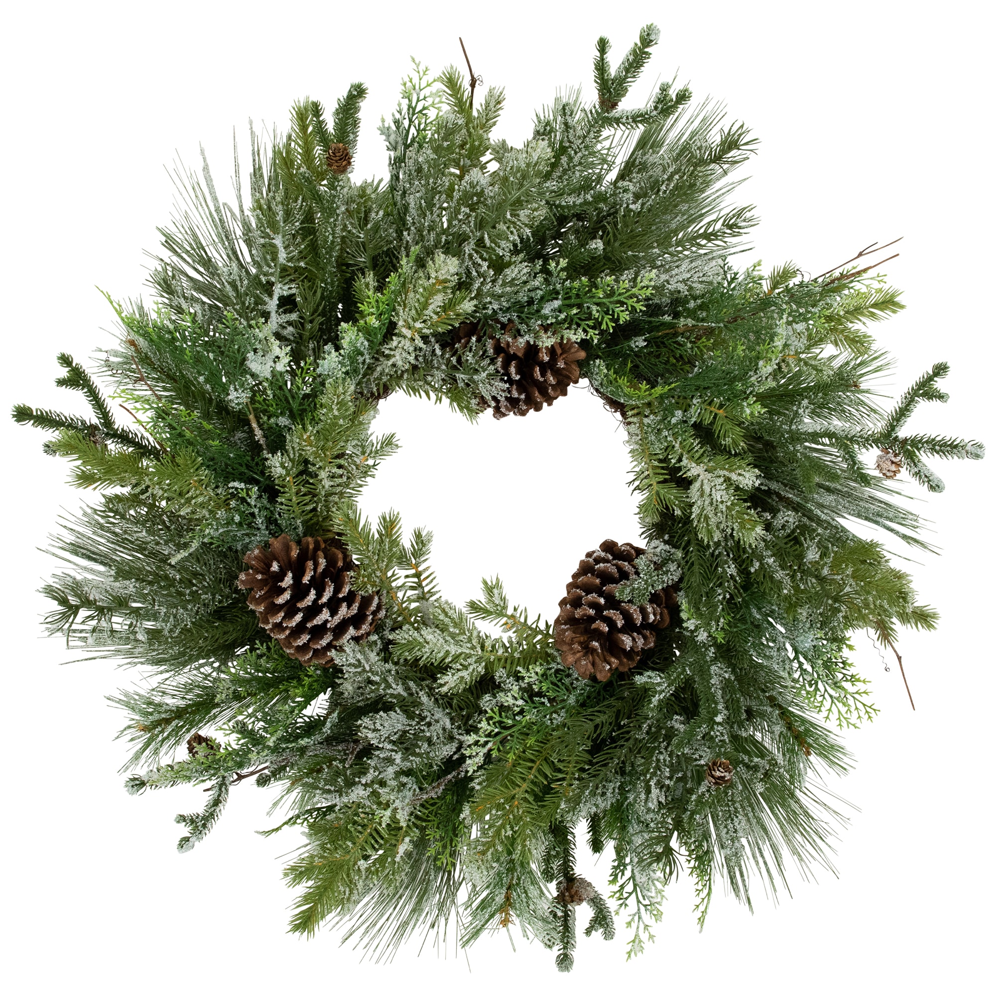 Northlight 28-in Indoor (non powered) Green Pine Artificial Christmas Wreath
