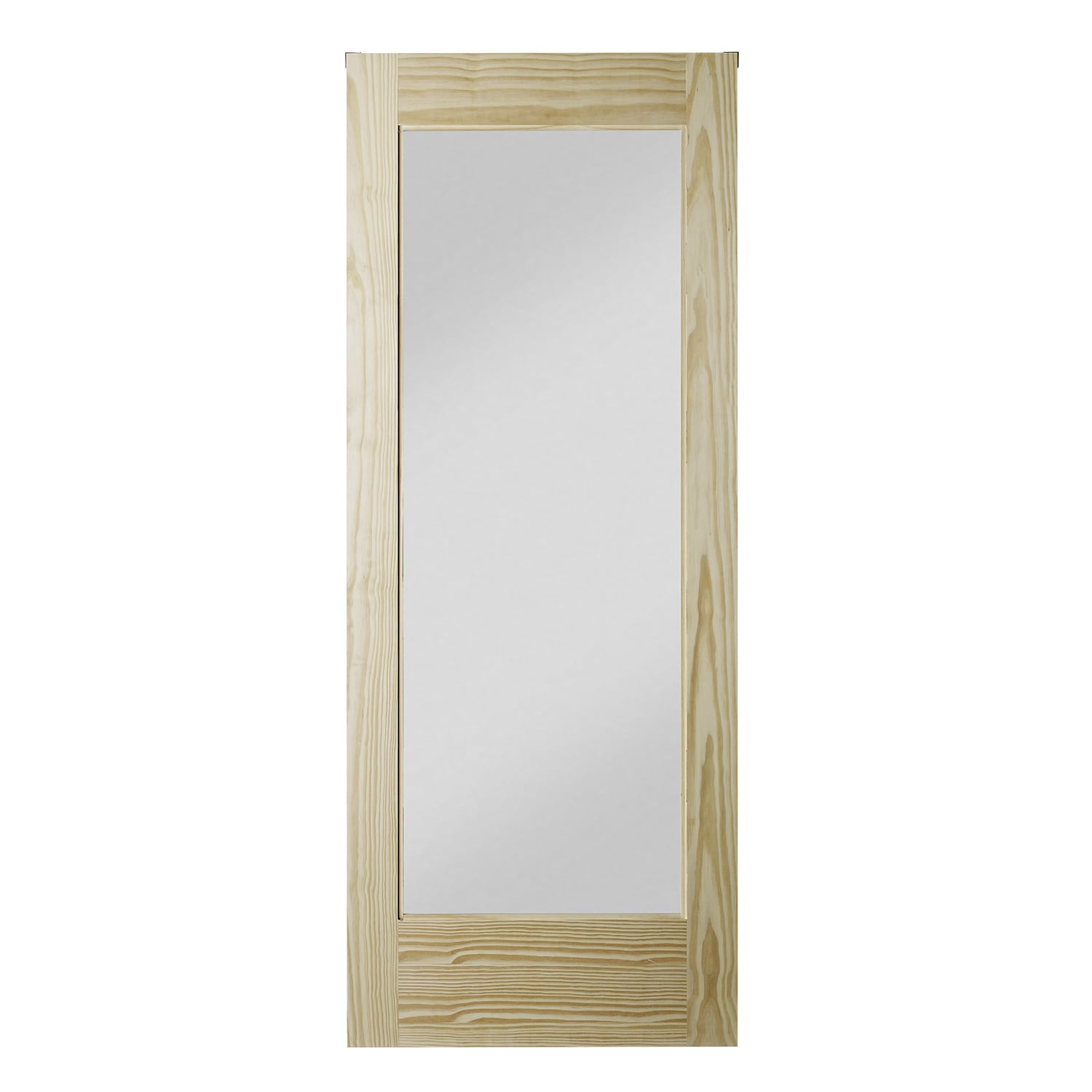 RELIABILT RDOLI-37-ECOM 37-in x 84-in Natural Unfinished Frosted glass Pine Wood Solid core Single Barn Door (Hardware Not Included)
