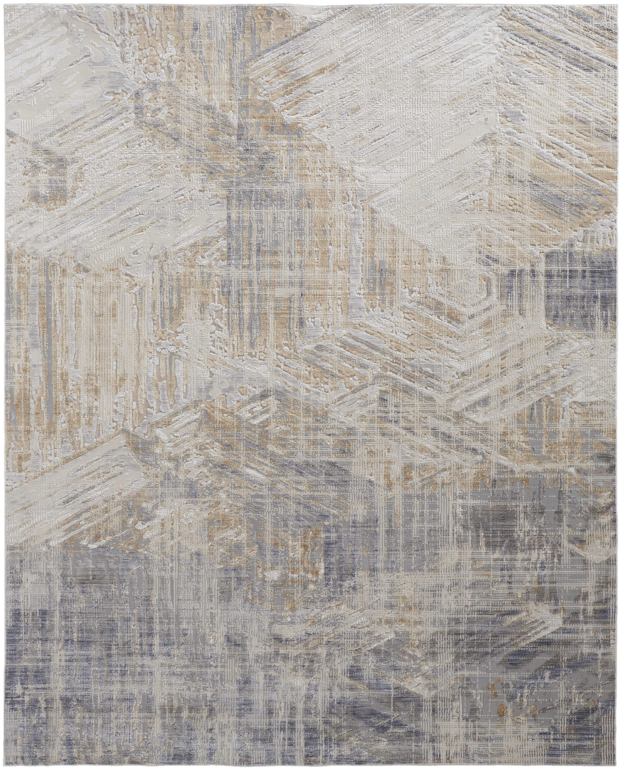 Room Envy LAIR39G6GRYBGEB00 3 x 5 (ft) Loomed Polyester Tan/Ivory/Gray Rectangular Indoor Abstract Area rug