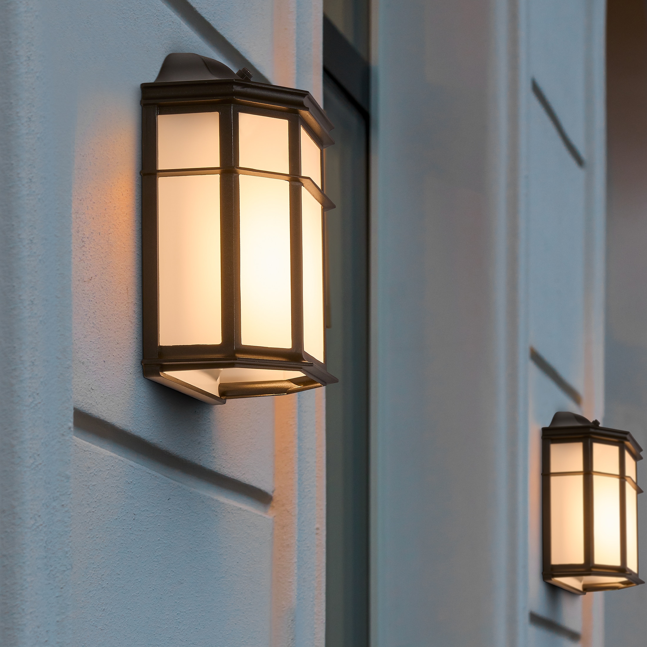 Black Bronze Outdoor LED Wall Sconce with Dusk to Dawn Sensor