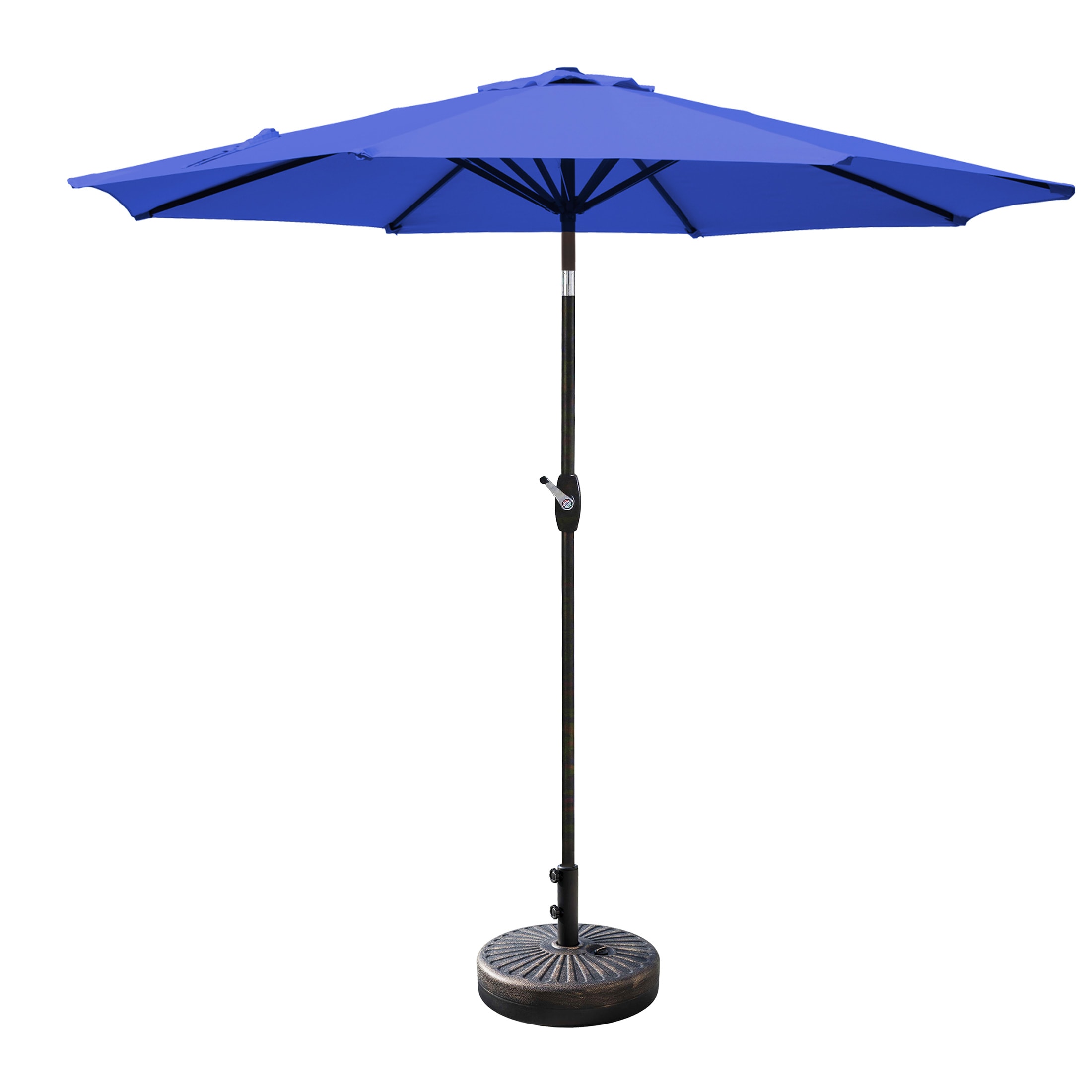 Westin Furniture 9806092-981RD-BZ 9-Feet Steel Blue Push-button Tilt Garden Patio Umbrella with Base