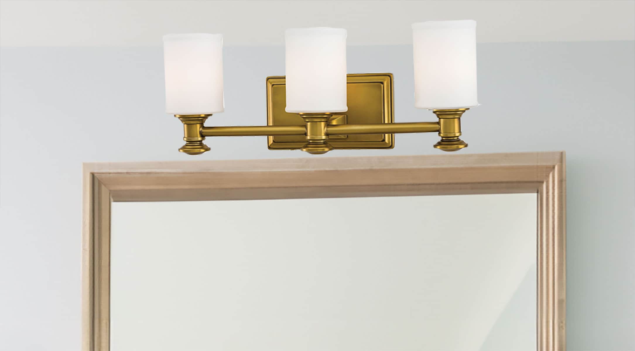 Liberty Gold 19" Cylinder Vanity Light with Etched Opal Glass
