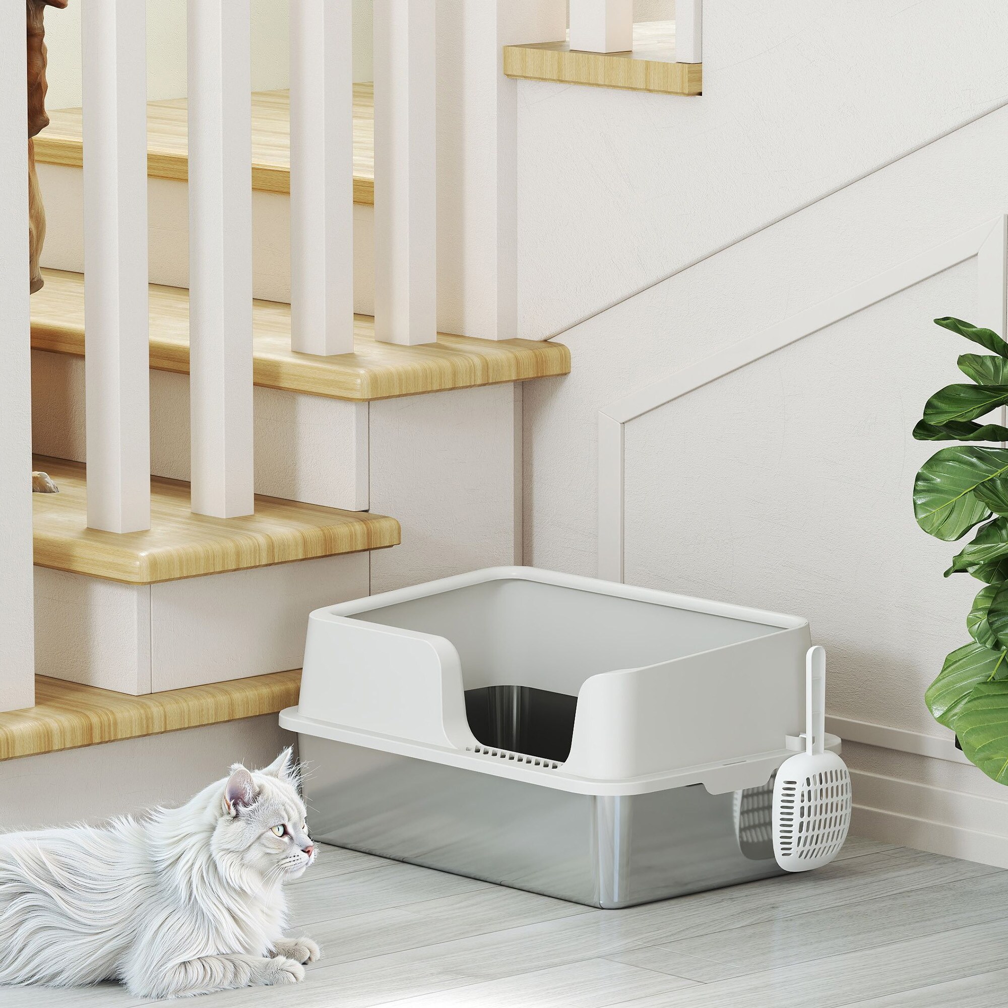 PawHut D31-130V00LG Cat-Litter-Box - View #4