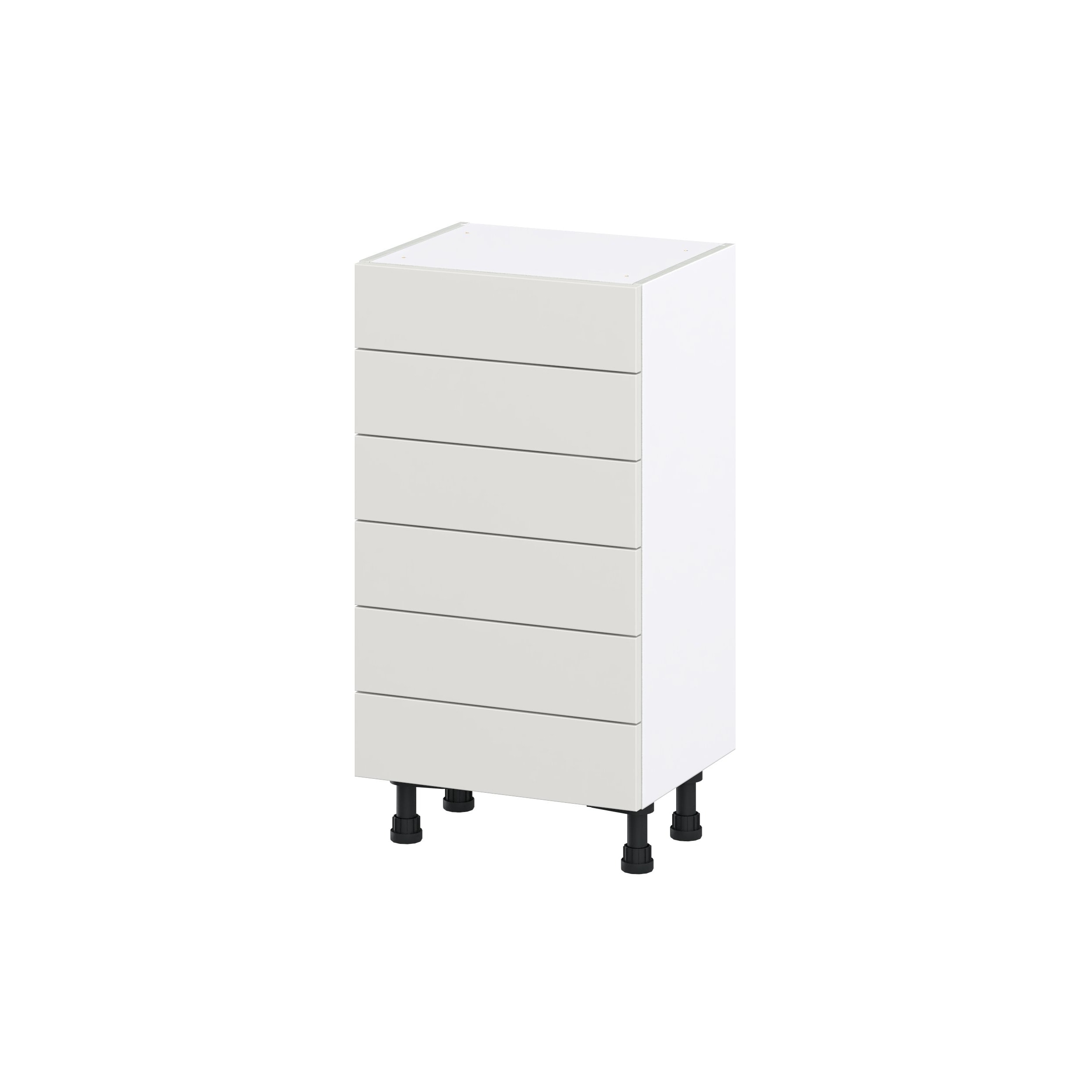 Hugo&Borg Belcourt 18-in W x 34.5-in H x 14-in D Gray Painted 6-Drawer Base Fully Assembled Cabinet (Recessed Panel Style)