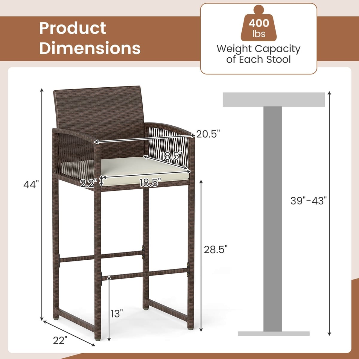 Costway HCST07449 Patio-Chairs - View #3