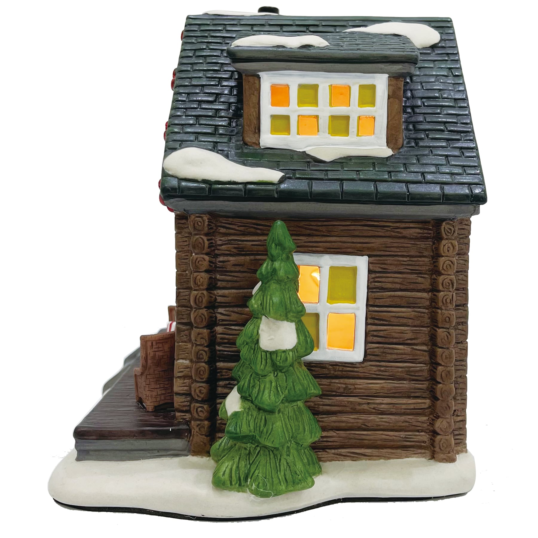 Christmas Village Rustic Cottage/Cabin with Boy & Dogs Figurine. Illum –  Anything Discovered