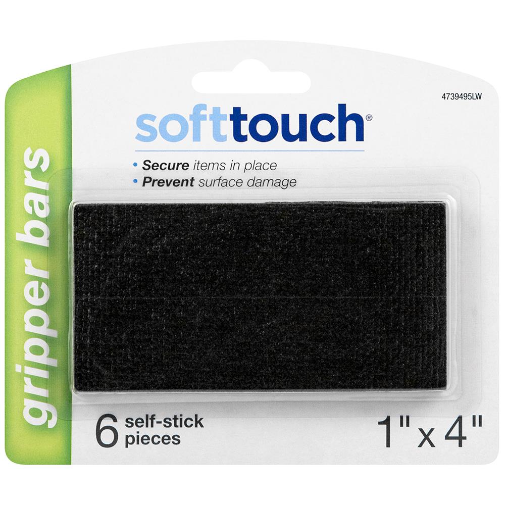 SoftTouch Gripper Anti-skid 6-Pack 1 In x 4 In Black Plastic in
