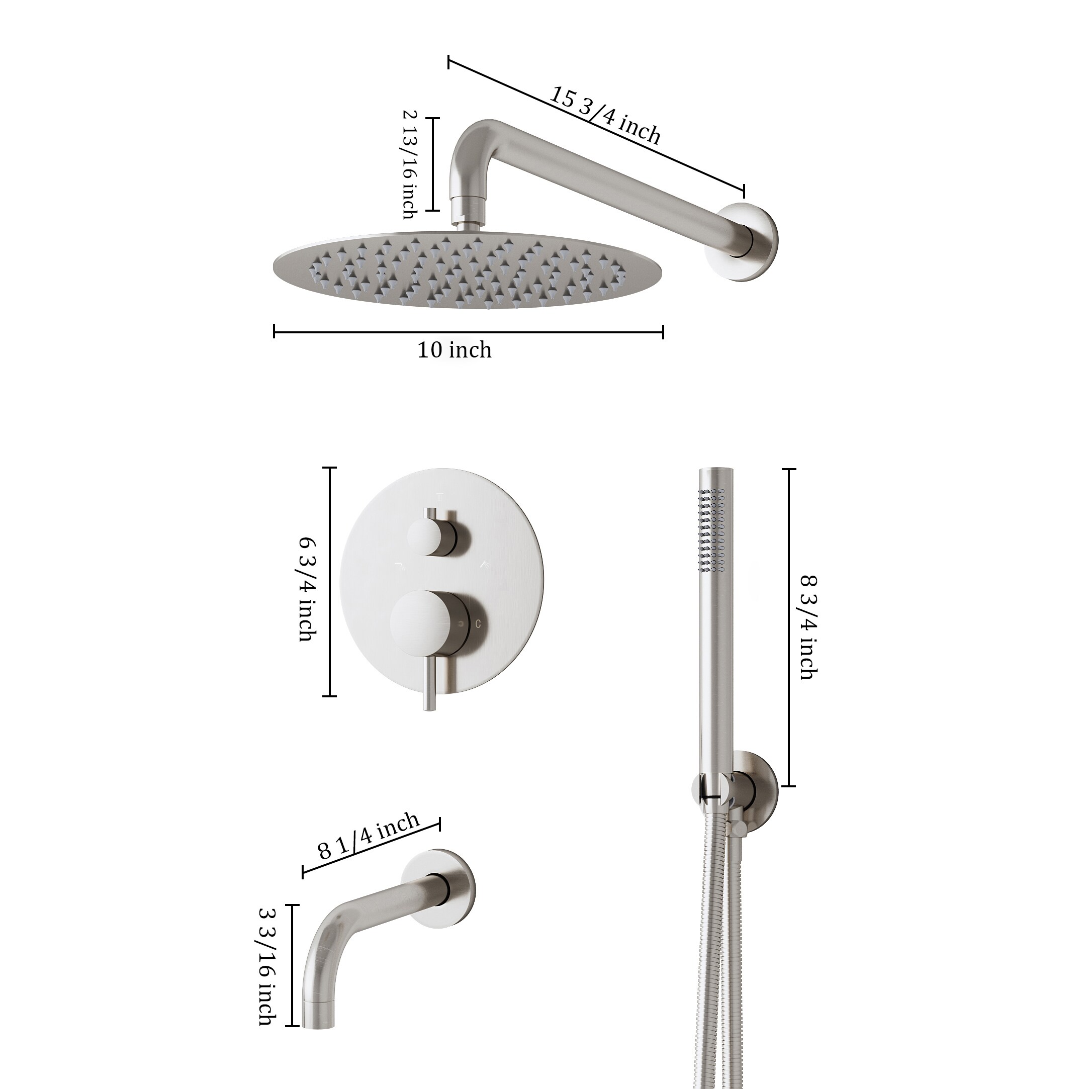 WELLFOR QJ-C-117933B Showerhead-Bar-Panels - View #9