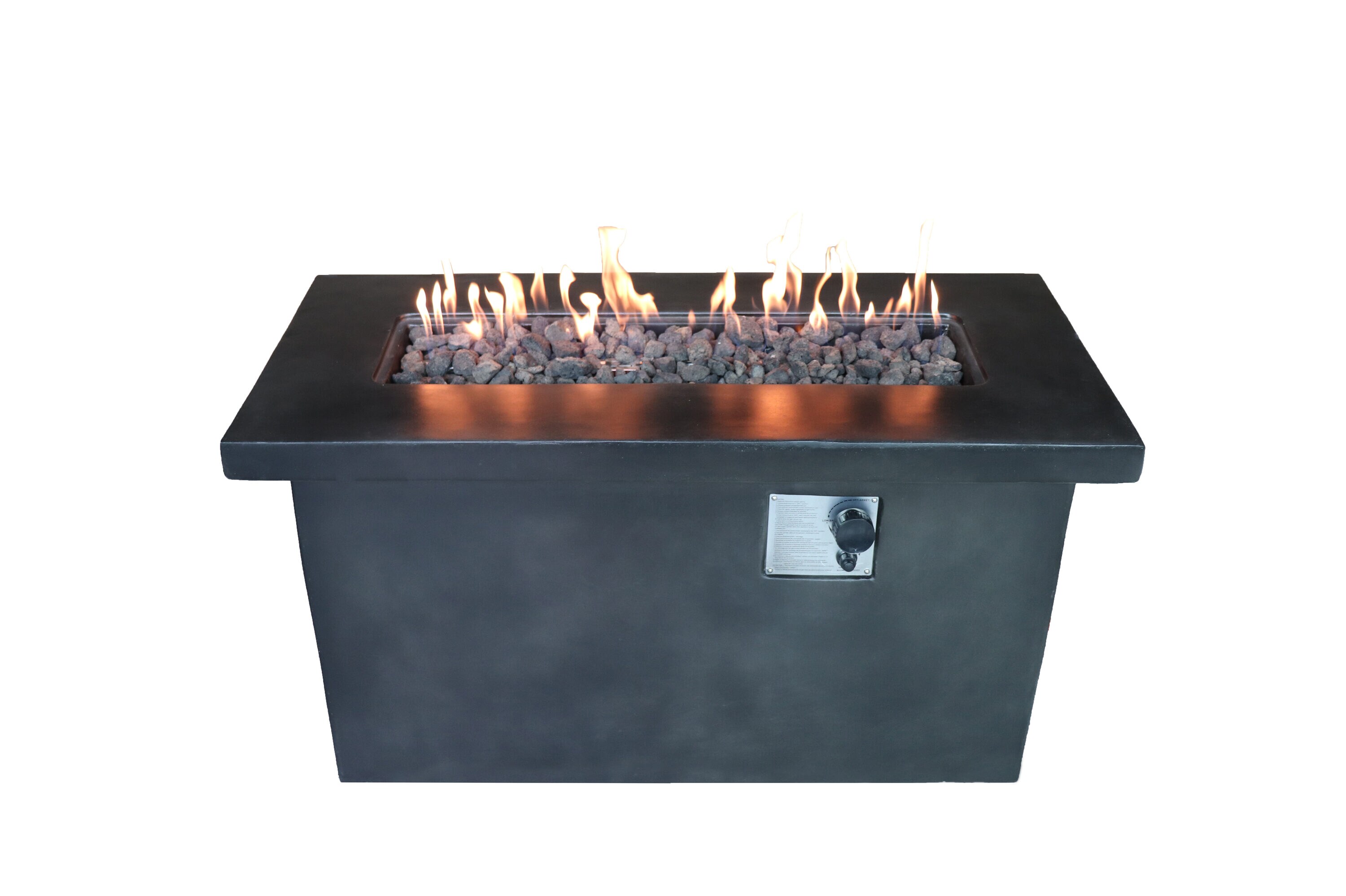 LUXEYARD 24 in H Concrete Propane Natural Gas Outdoor Fire Pit Table ...