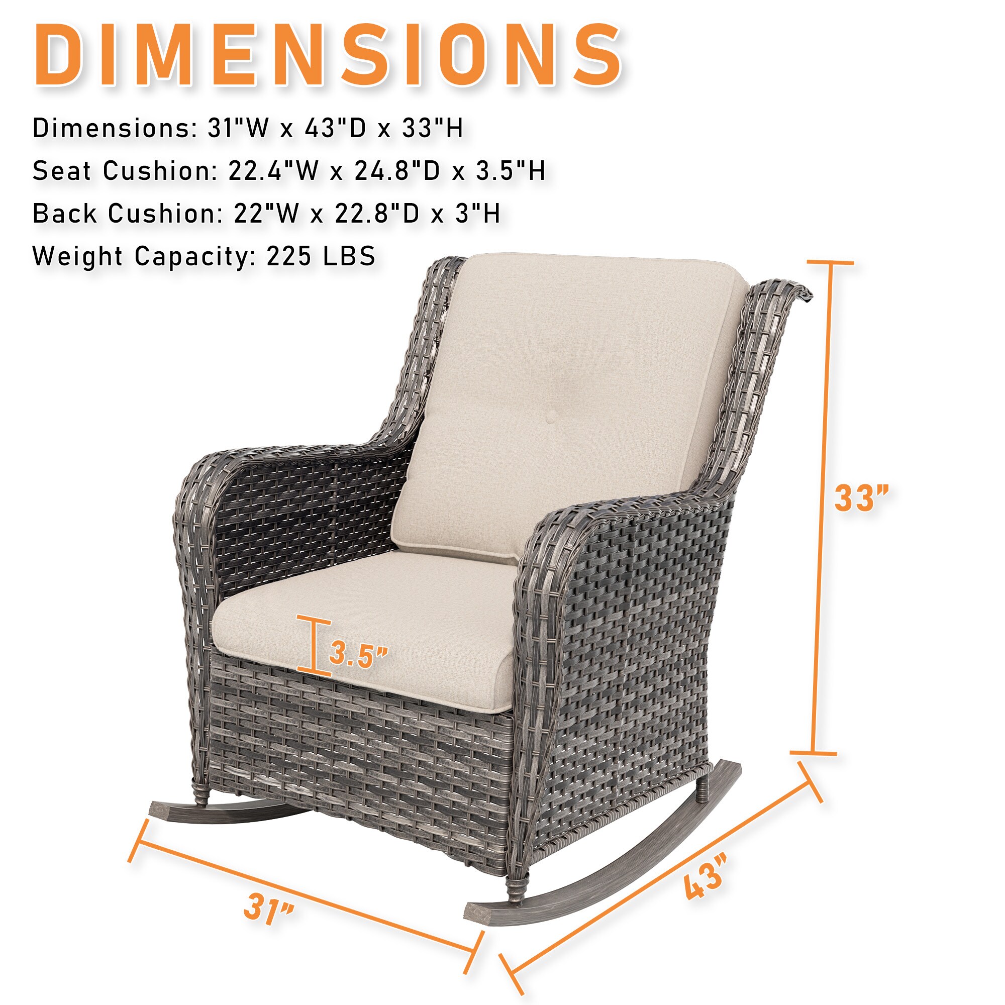 Gardenbee HGL-M04-BGE Patio-Chairs - View #3