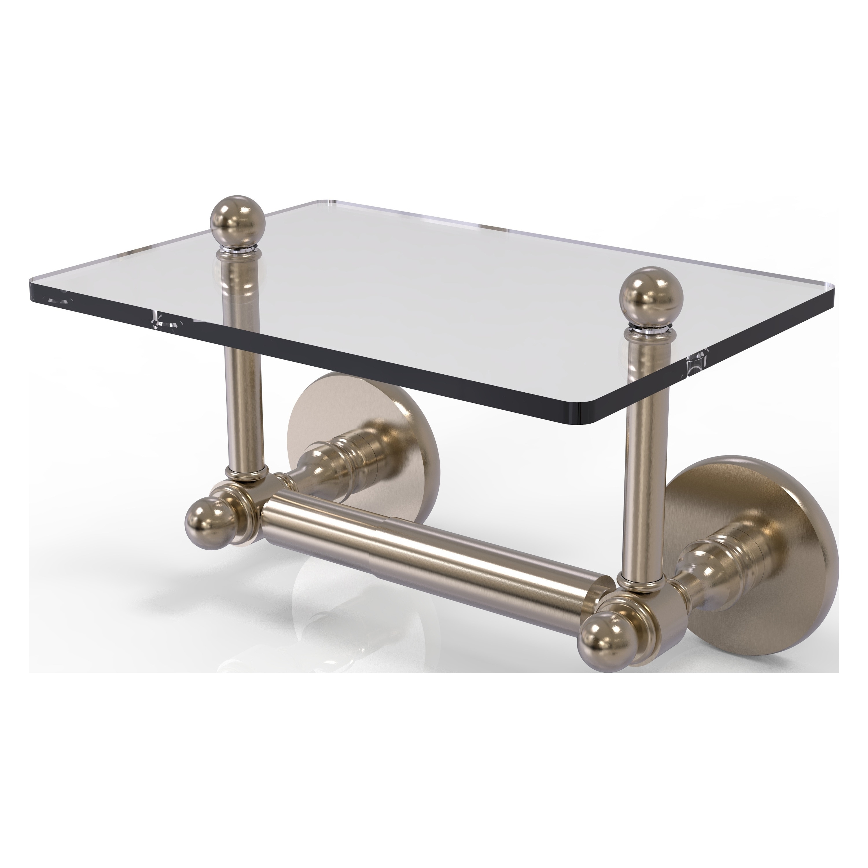 Allied Brass P1000-GLT-24-PEW Prestige Skyline Antique Pewter Wall mount Double post Toilet Paper Holder 1 -Rolls