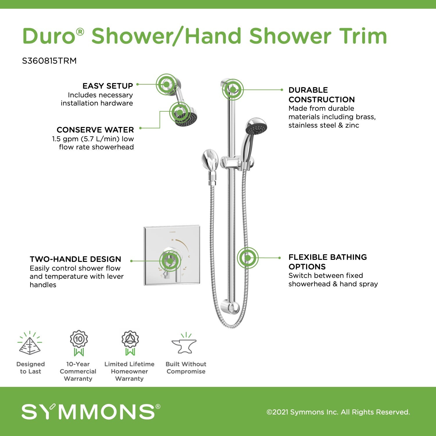 Symmons S360815TRM Tub-Shower-Faucets - View #3