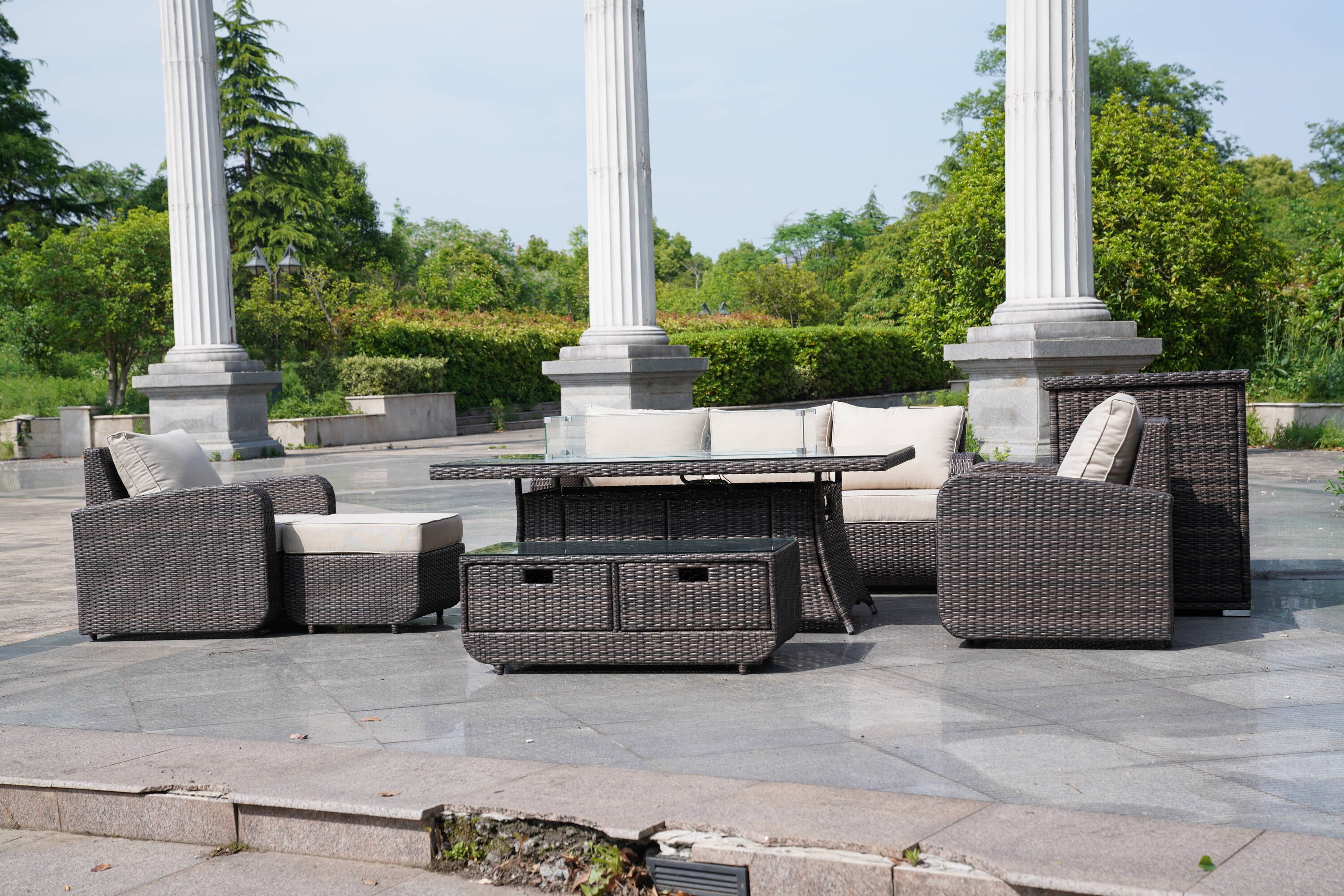 Direct Wicker DWG-06R15&3256B-BR Patio-Dining-Sets - View #3