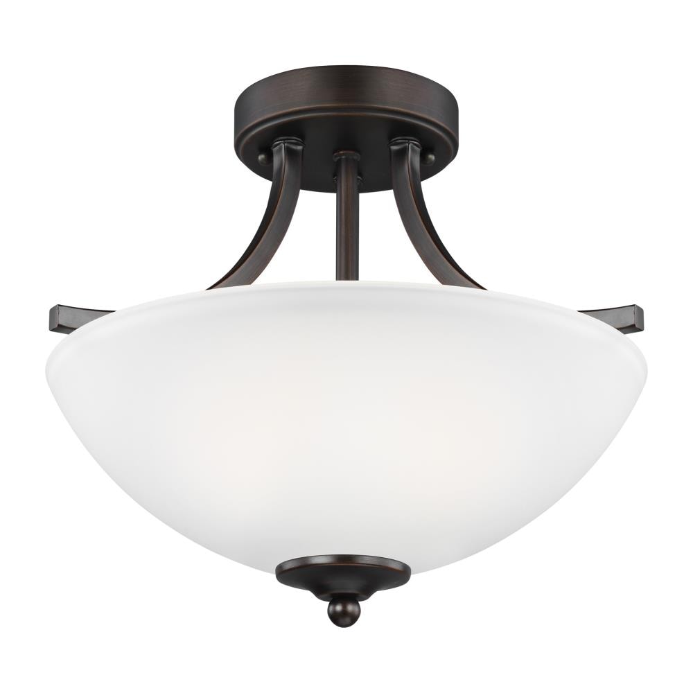Generation Lighting 7716502-710 Geary 2 -Light 13.8750-in Bronze Semi Flush Mount Light