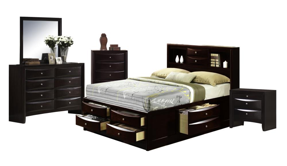Madison Dark Brown King 5-Piece Bedroom Storage Set
