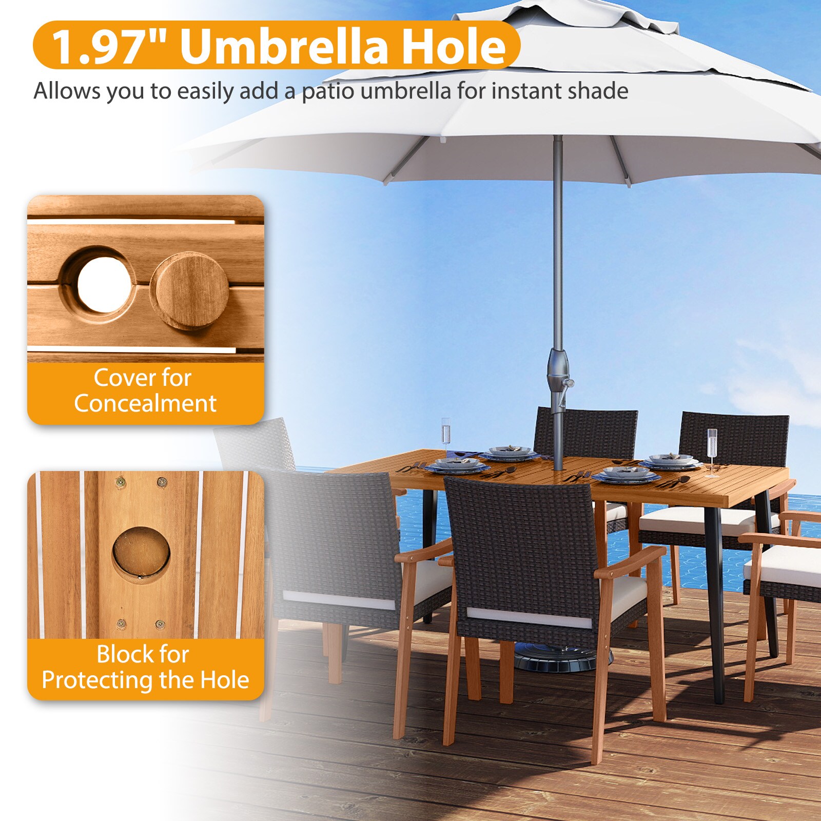 Forclover HYFW-WD1934 Patio-Tables - View #4