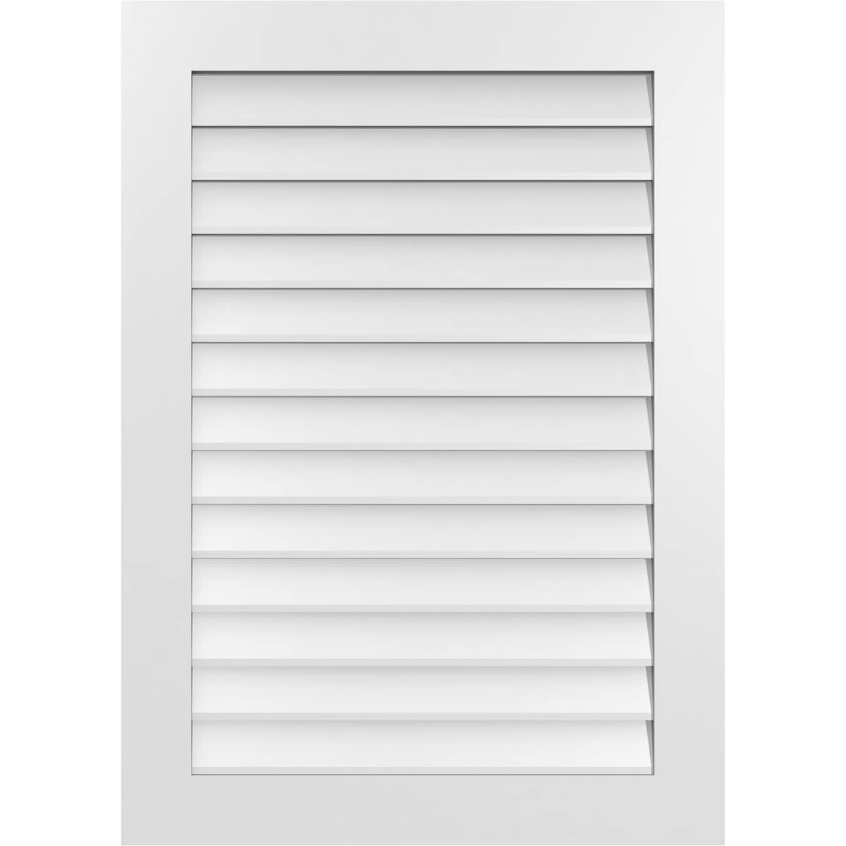 Ekena Millwork GVPVE30X4201SN 30-Inches x 42-Inches Off-white Rectangle PVC Gable Louver Vent