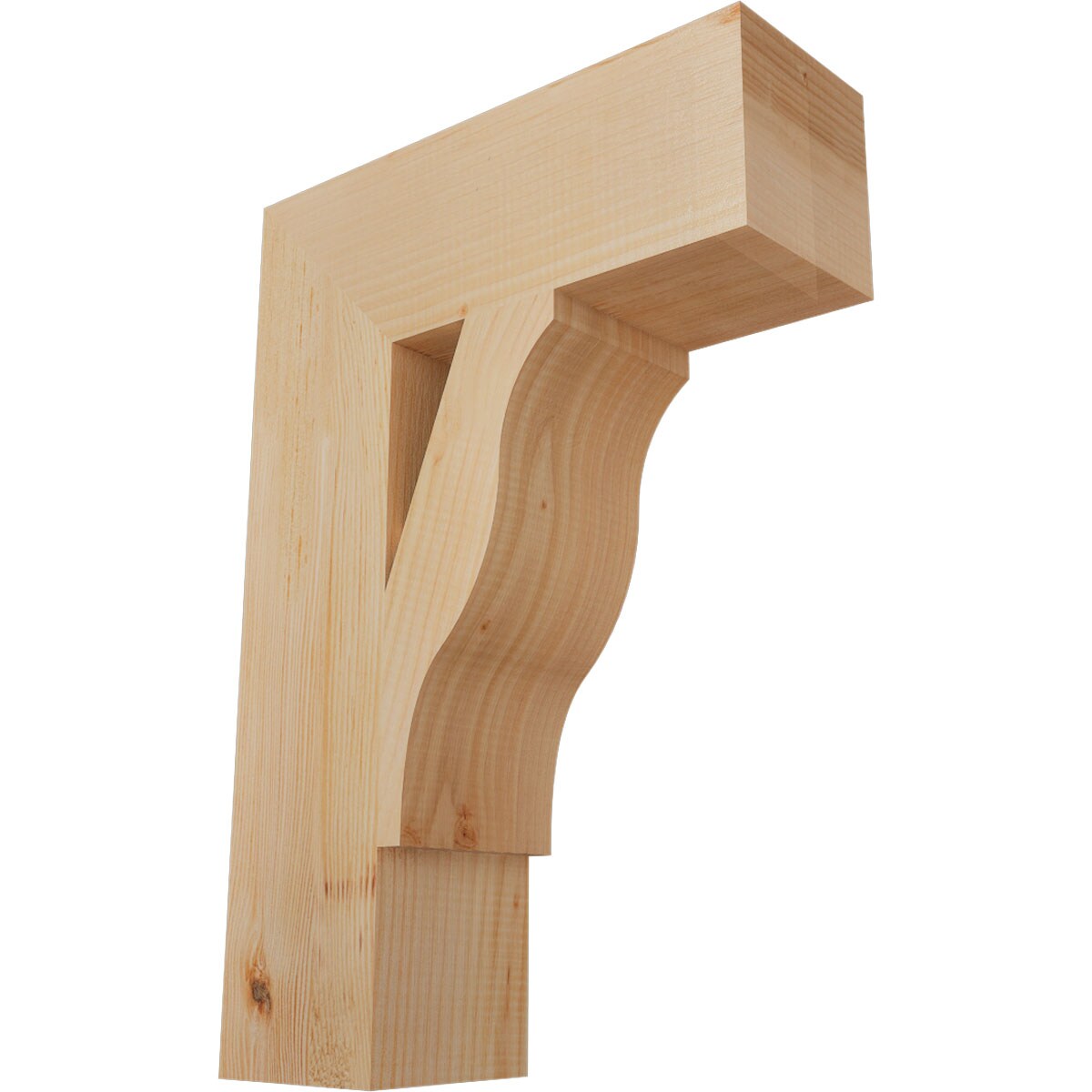 Ekena Millwork BKT06X18X26FST05SDF Funston Block Smooth 5-1/2-in x 18-in x 26-in Douglas fir Brown Wood Standard bracket
