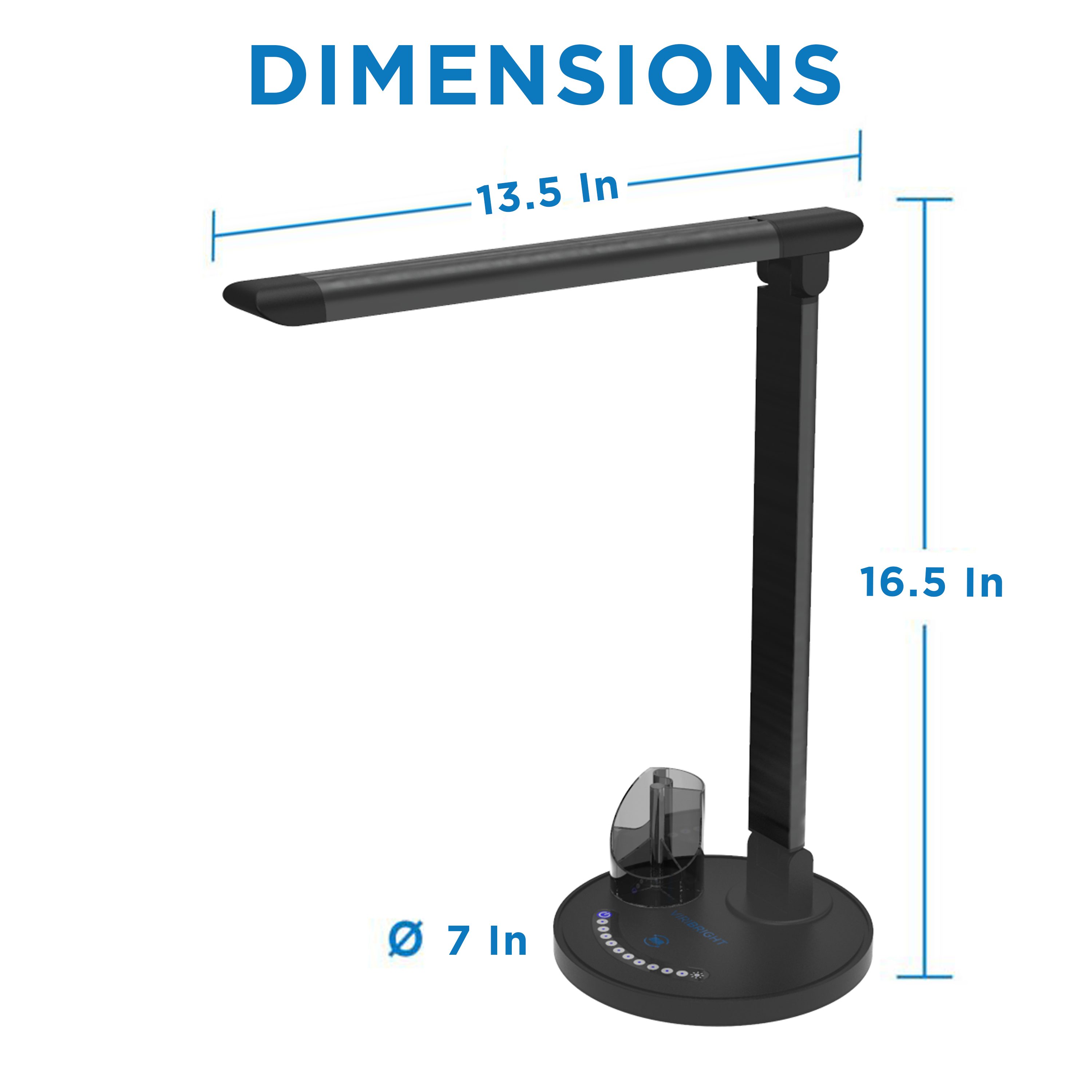 Viribright Modern LED Desk Lamp with Touch Controls & USB Charge Port