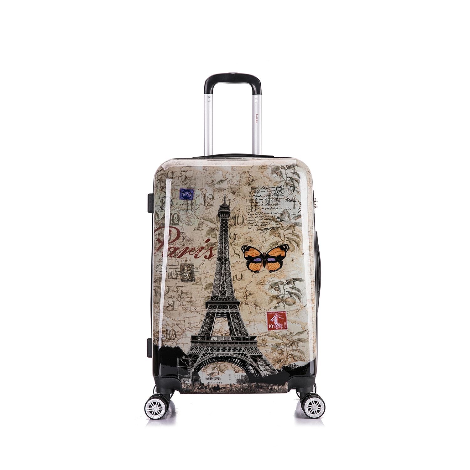 InUSA IUAPC00M-PAR 17.73 x 10.62 x 26.82 PARIS Polycarbonate Hardshell Suitcase