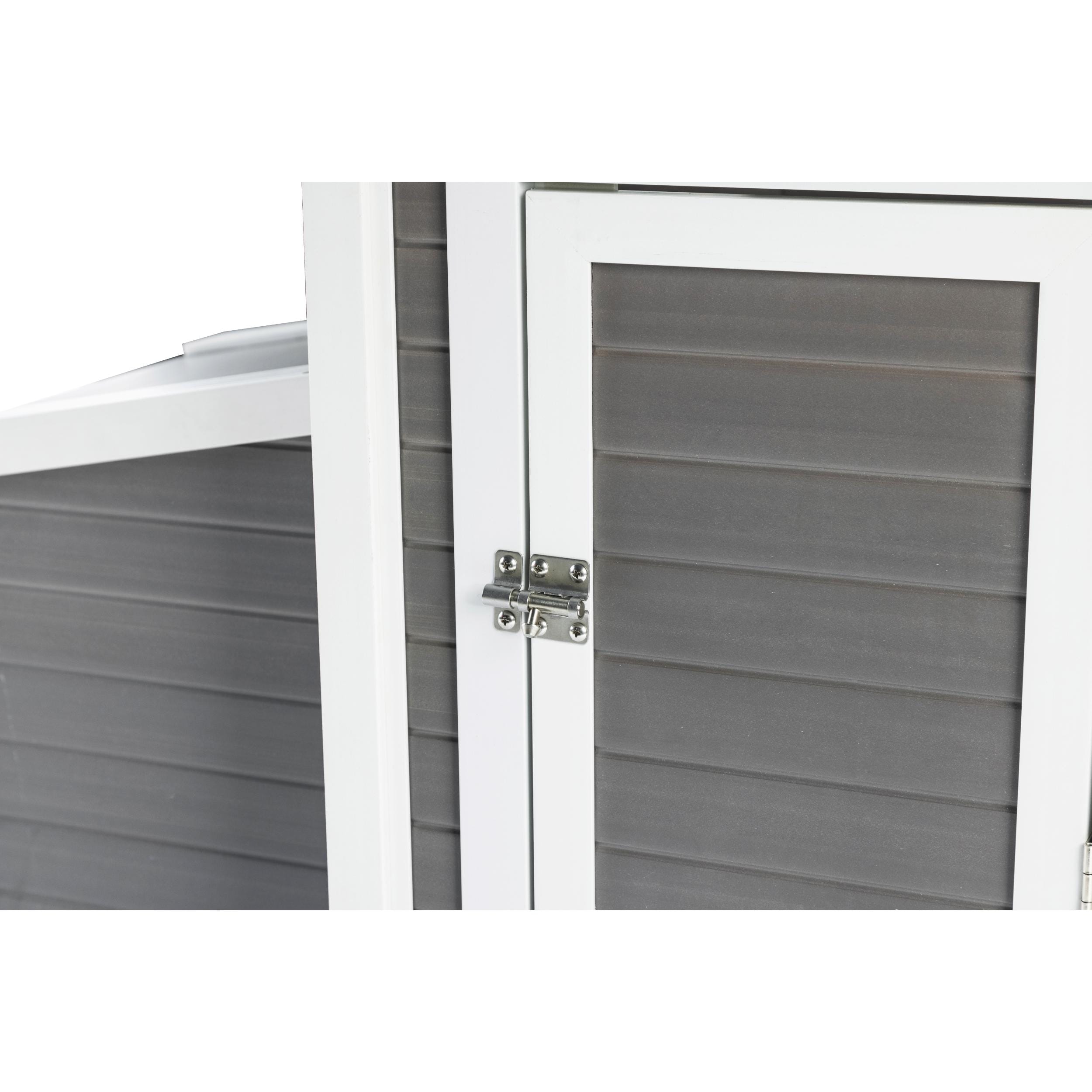 Gray and White ECOFLEX Outdoor Chicken Coop with Removable Tray