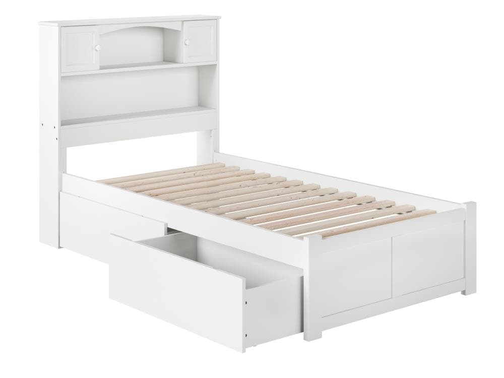 AFI Furnishings Newport White Twin Extra Long Wood Platform Bed with ...