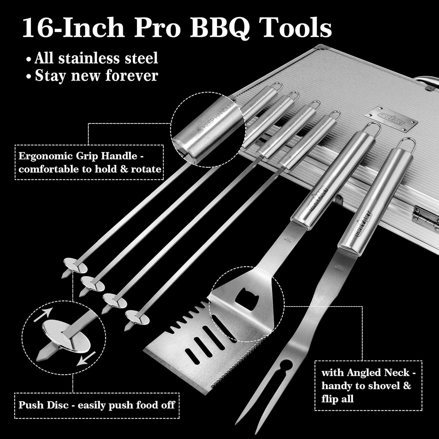 GRILLART BBQ Grill Utensil Set - Thumbnail 2