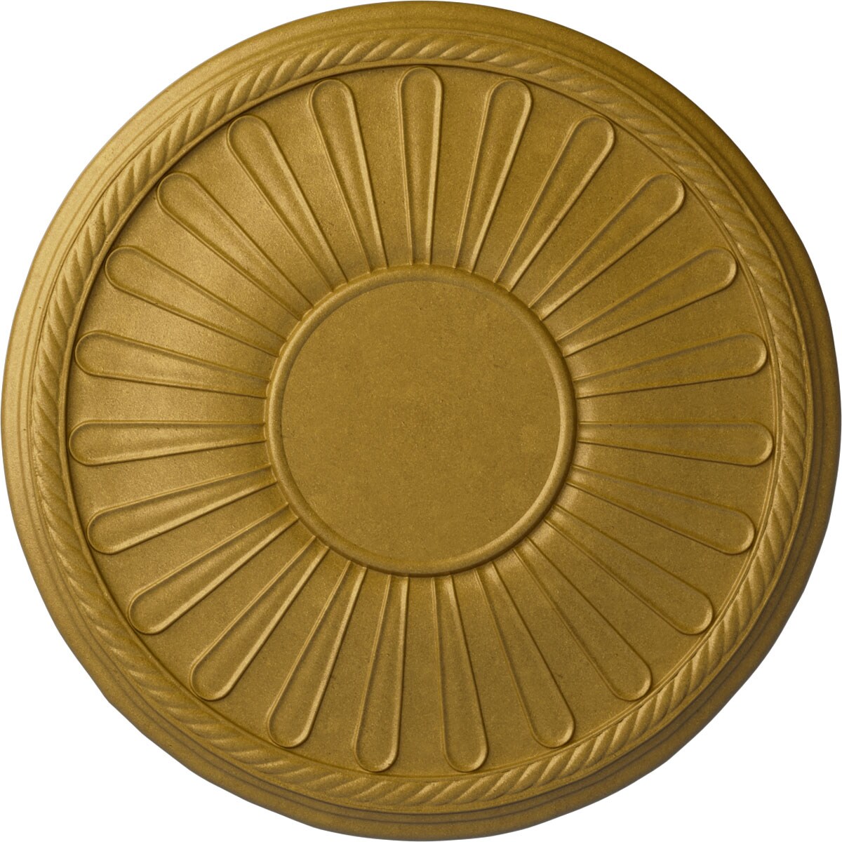 Ekena Millwork CM22LNPGS Leandros 22.875-in W x 22.875-in L Painted Pharaohs Gold Polyurethane Whole Ceiling Medallion