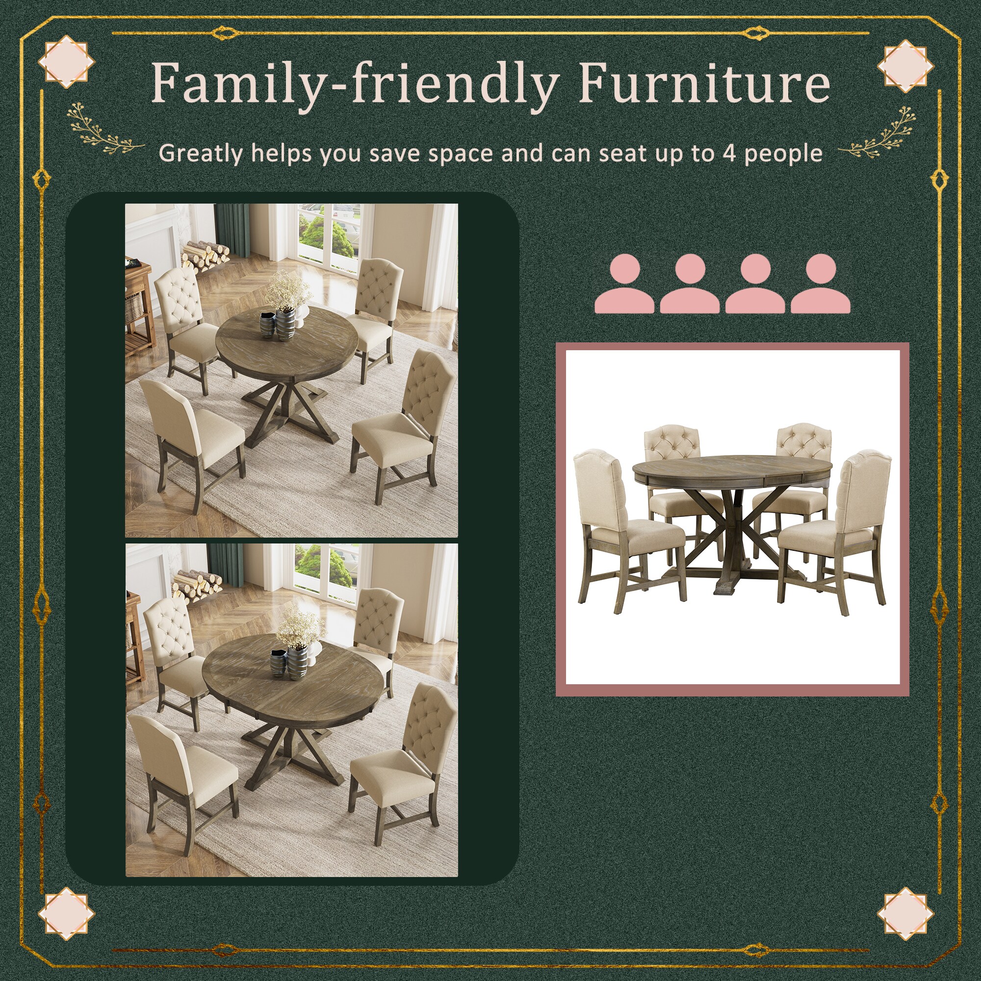 SINOFURN SYA330140WD Dining-Chairs - View #4