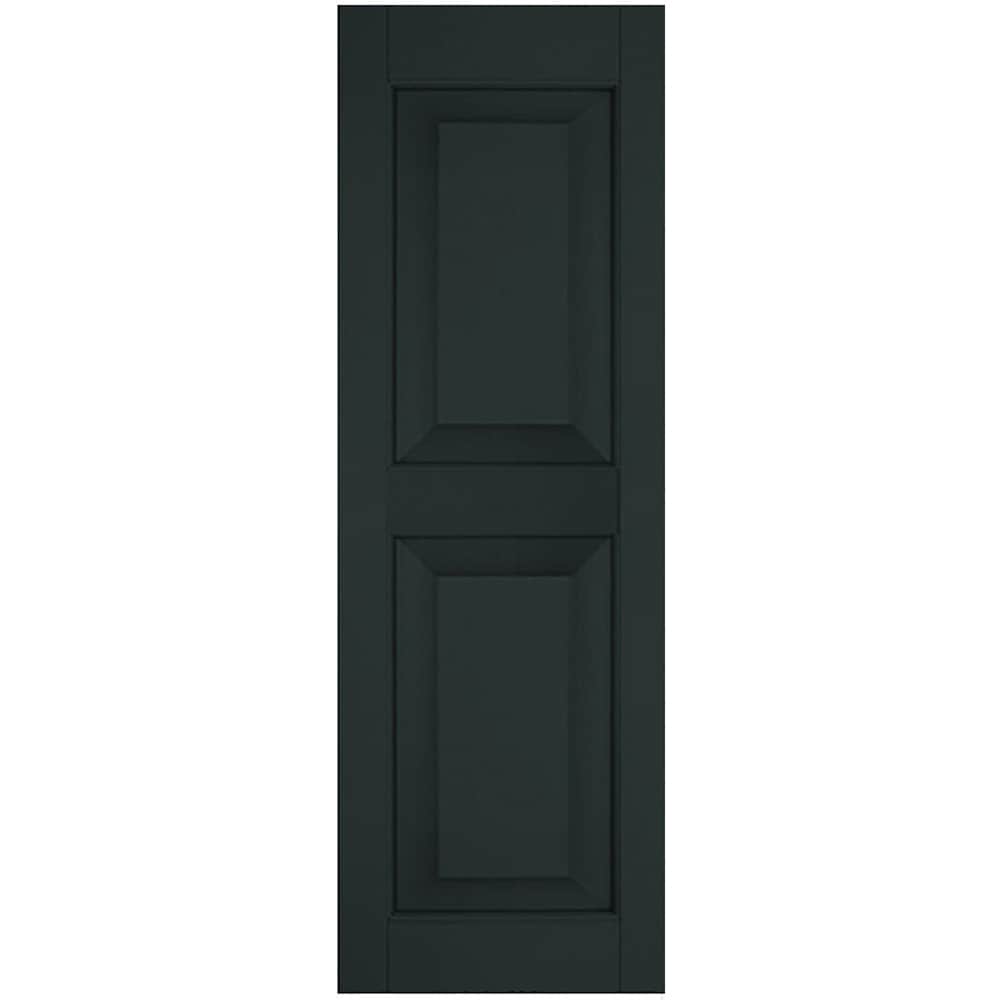Ekena Millwork RWR18X071DGW 18-in W x 71-in H Black Forest Green Paintable/Stainable Raised Panel Wood Exterior Shutters (2-Pack)