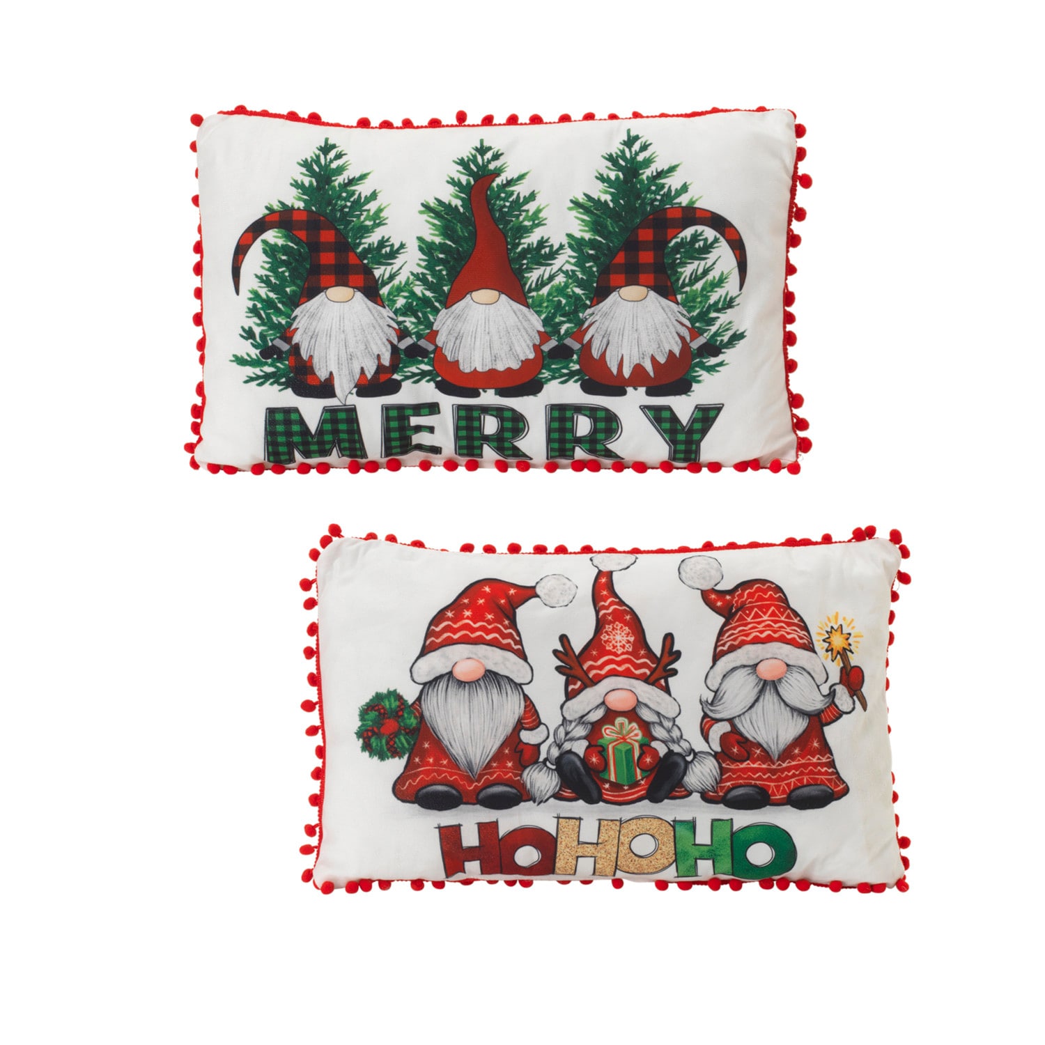 Gerson International 2658010EC 4-Inches Lighted Pillow Gnome 2 -Pack Battery-operated Christmas Decor