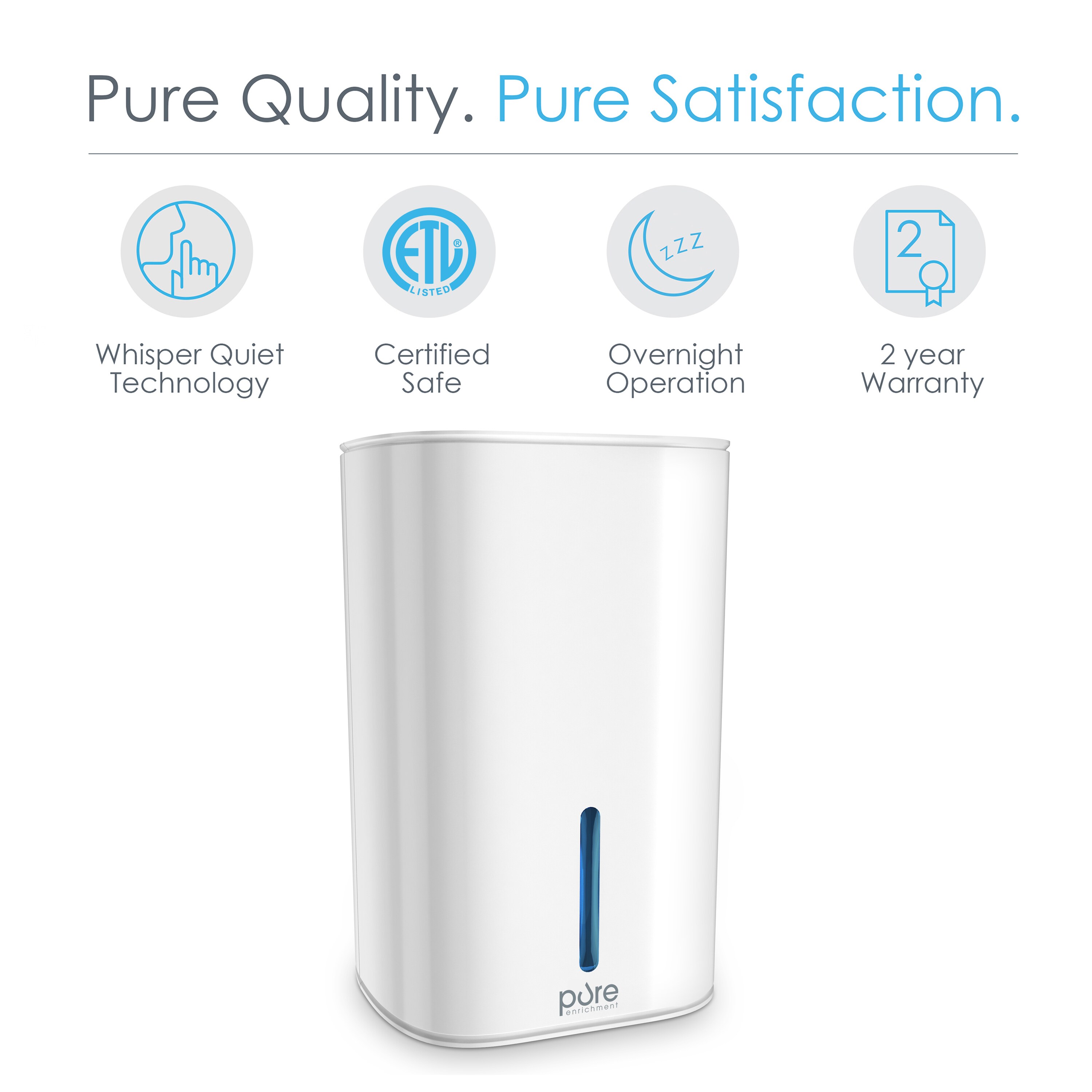 Pure Enrichment PureDry Mini Dehumidifier 0.53-Pint 1-Speed Dehumidifier (For Rooms 0- 150 sq ft)