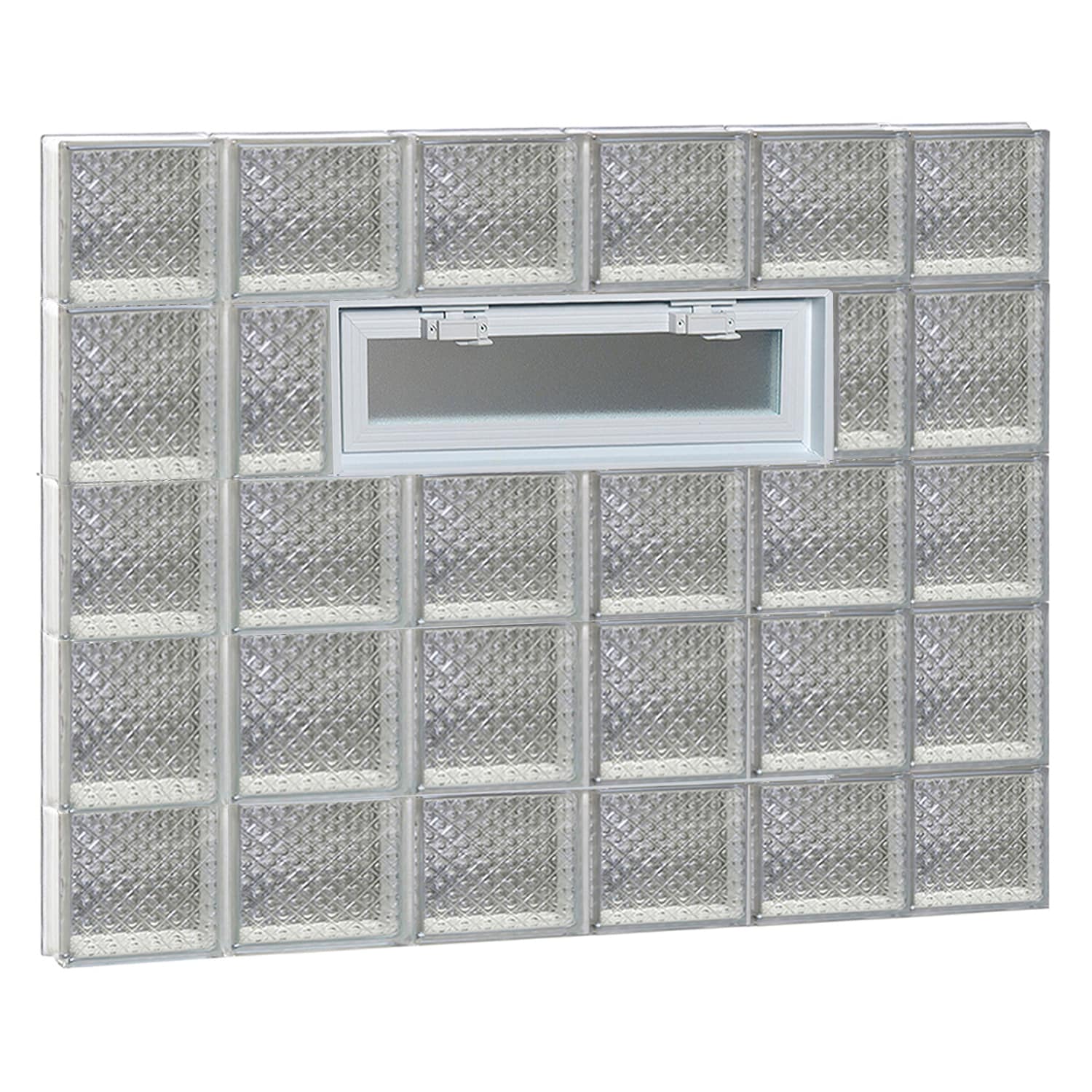 REDI2SET V4434DP Diamond Glass 42-1/2-in x 32-3/4-in Frameless Replacement Vented Glass Block Window