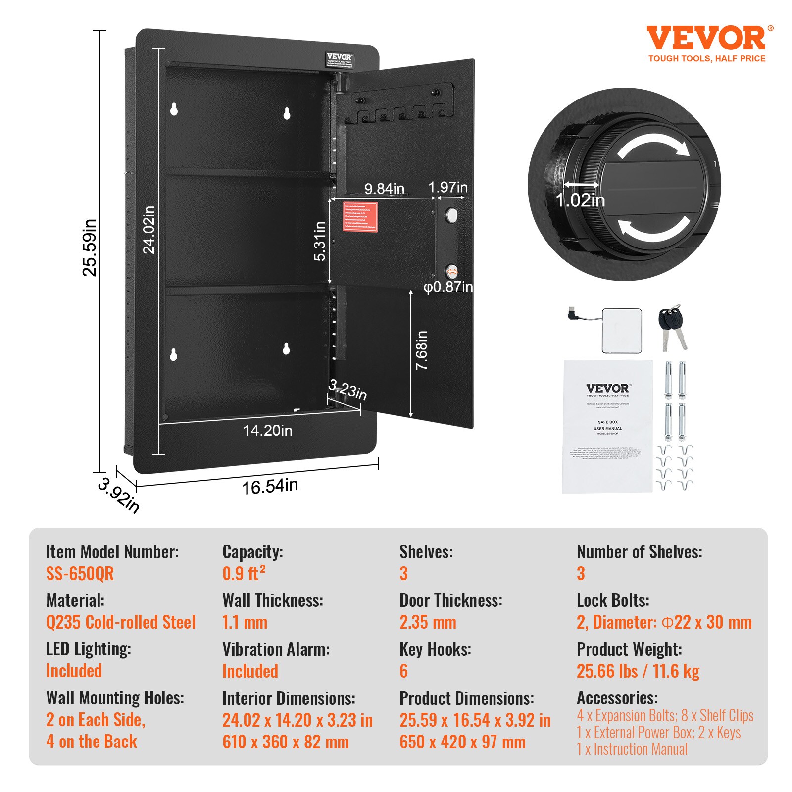 VEVOR BGBXX09CUFT3G969UV9 Floor-Wall-Safes - View #8