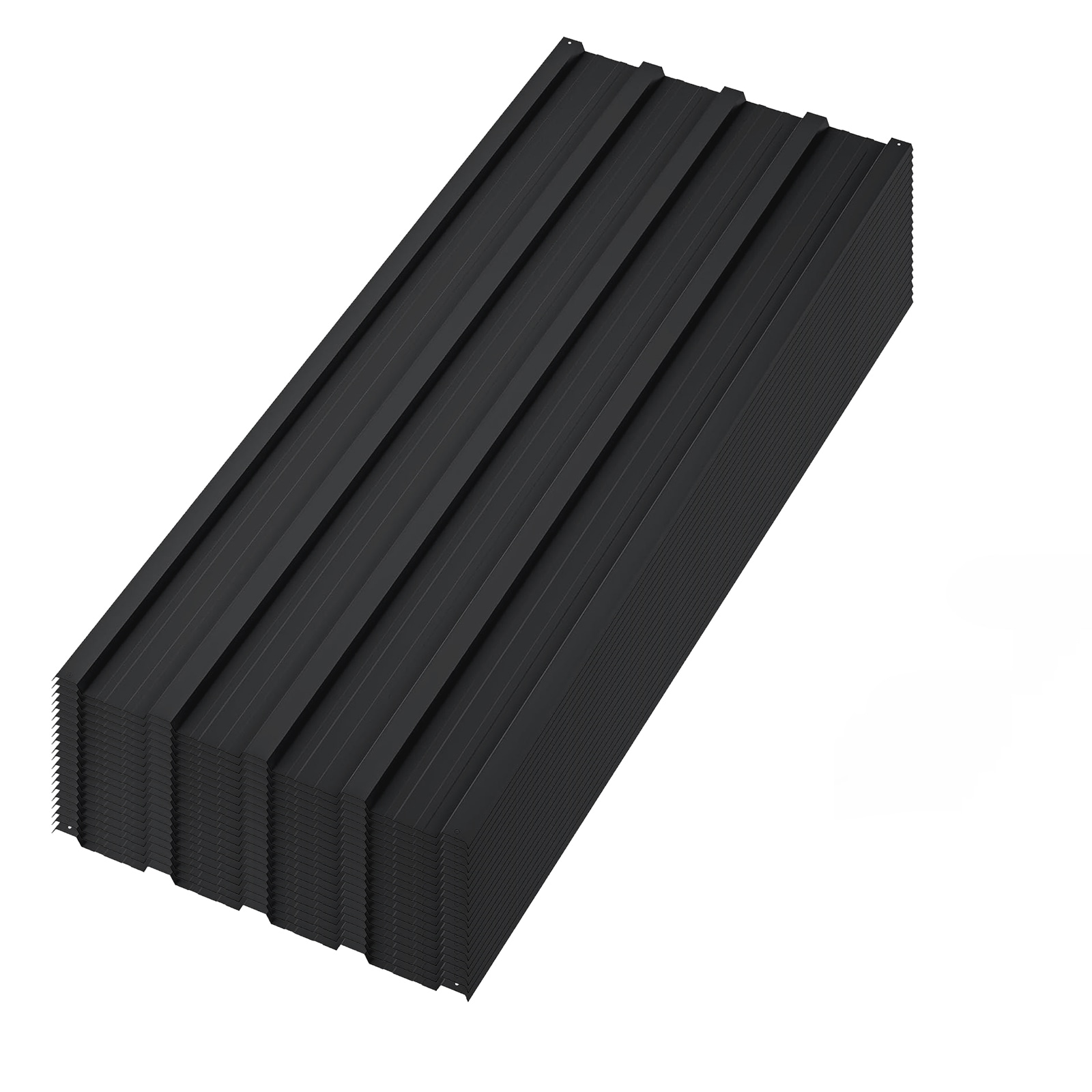 IdealHouse 3.54ft Heavy Duty Corrugated Metal Roofing Panels - Galvanized Steel Waterproof Weather Resistant - Easy to Install - Ideal for Carport Gazebo Garage Outbuilding Warehouse Porch Pergola Patio - Black - 40pcs