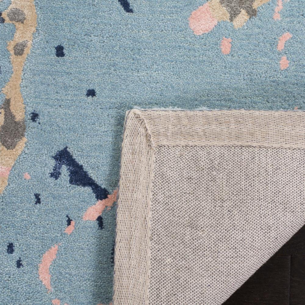 Soho Blue and Light Pink Hand-Tufted Wool Area Rug