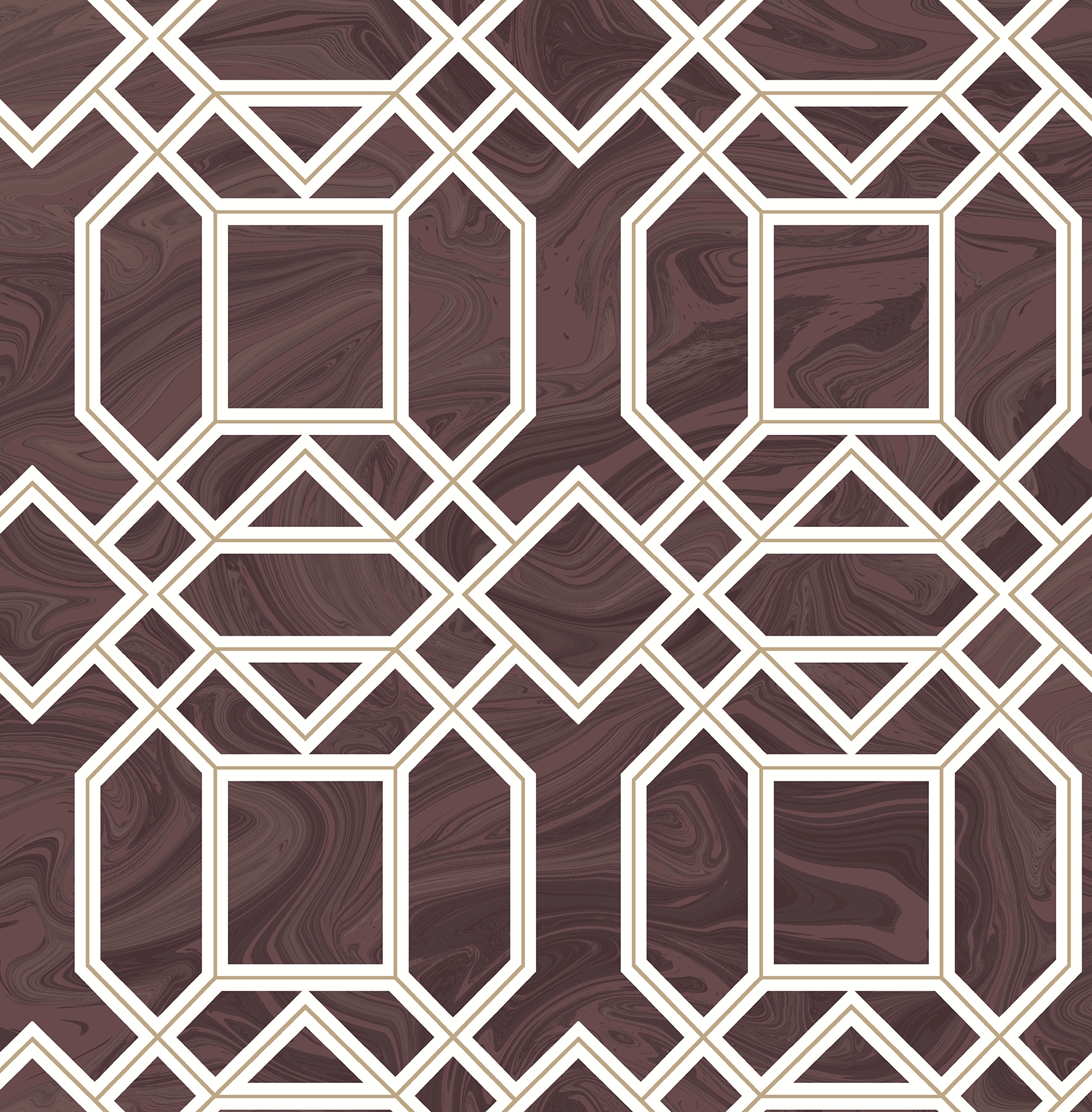 A-Street Prints 2763-24223 Moonlight 56.4000-Sq. Feet Maroon Non-woven Geometric Unpasted Wallpaper