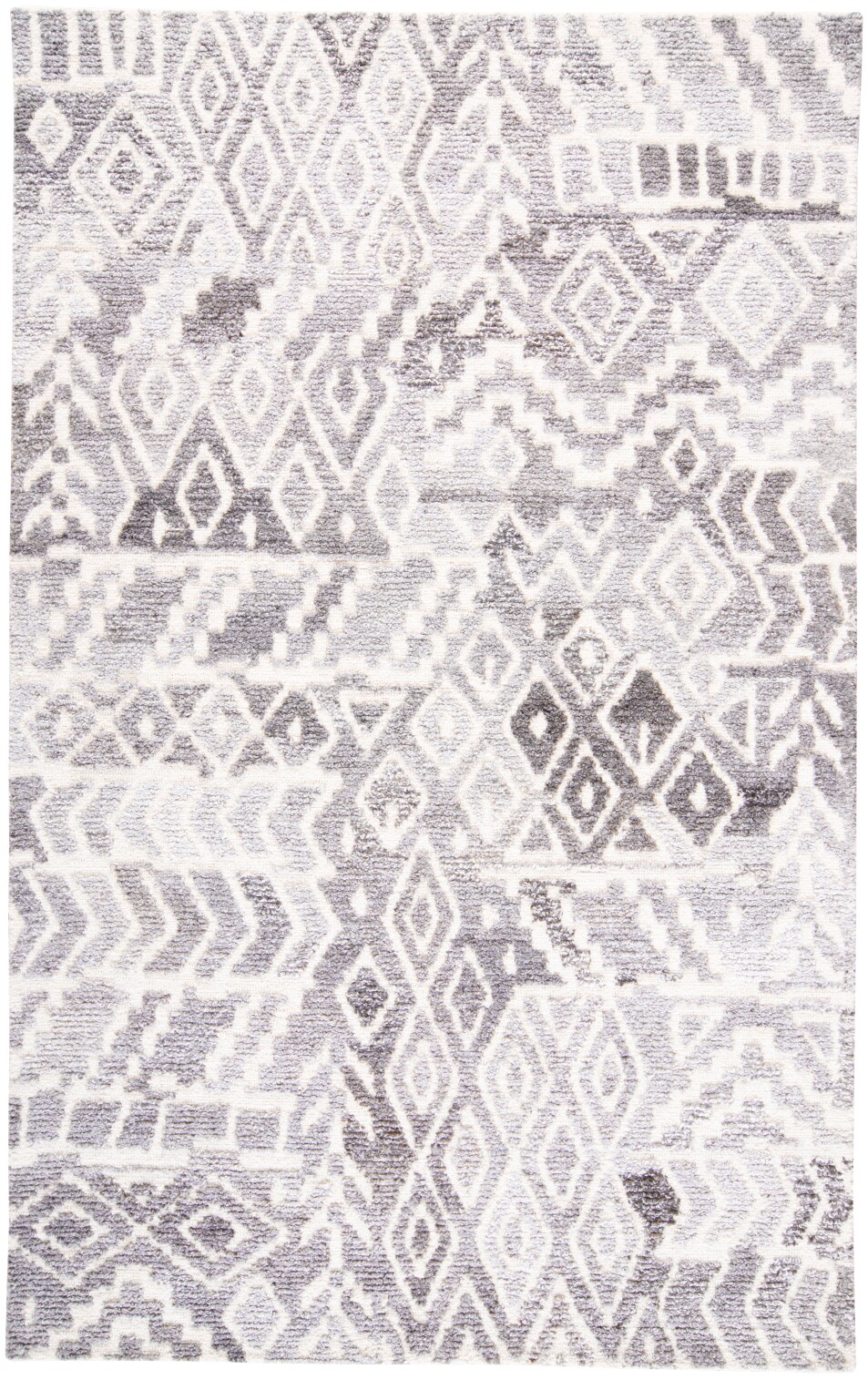 Gray Geometric Tufted Wool Viscose 8' x 10' Rug