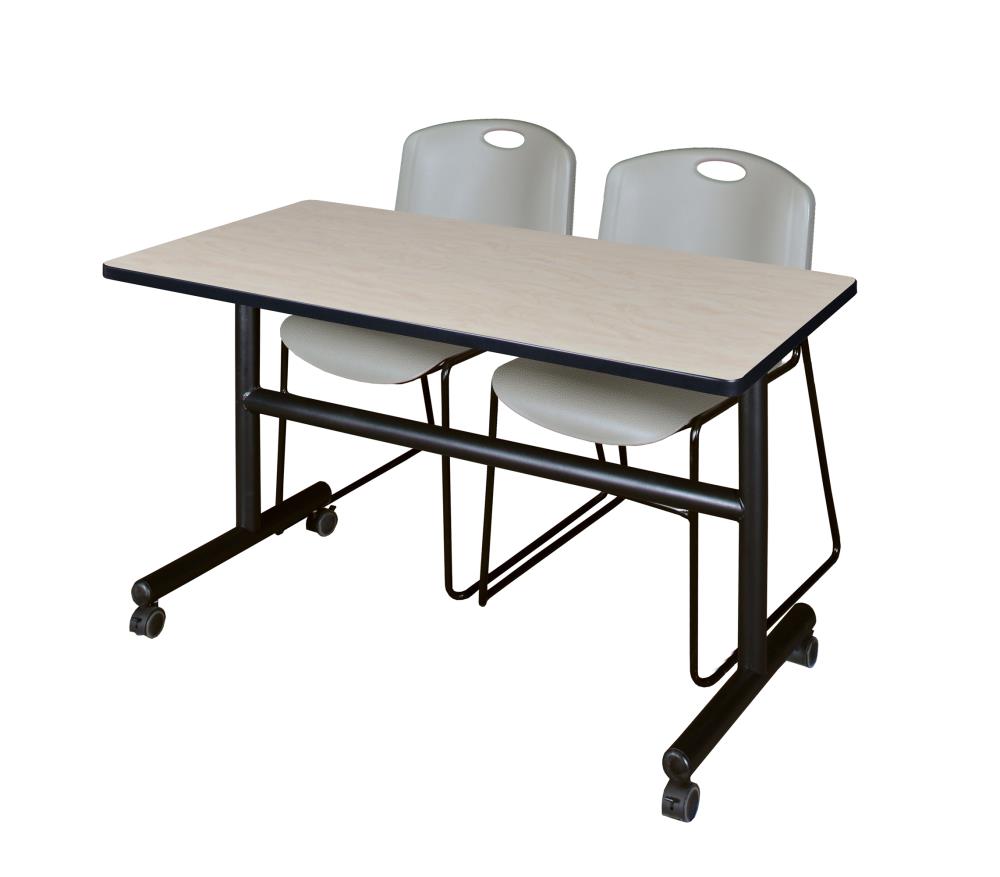 Regency MKFT4824PL44GY Training Off-white 4-Person Training Table (48-in W x 29-in H)