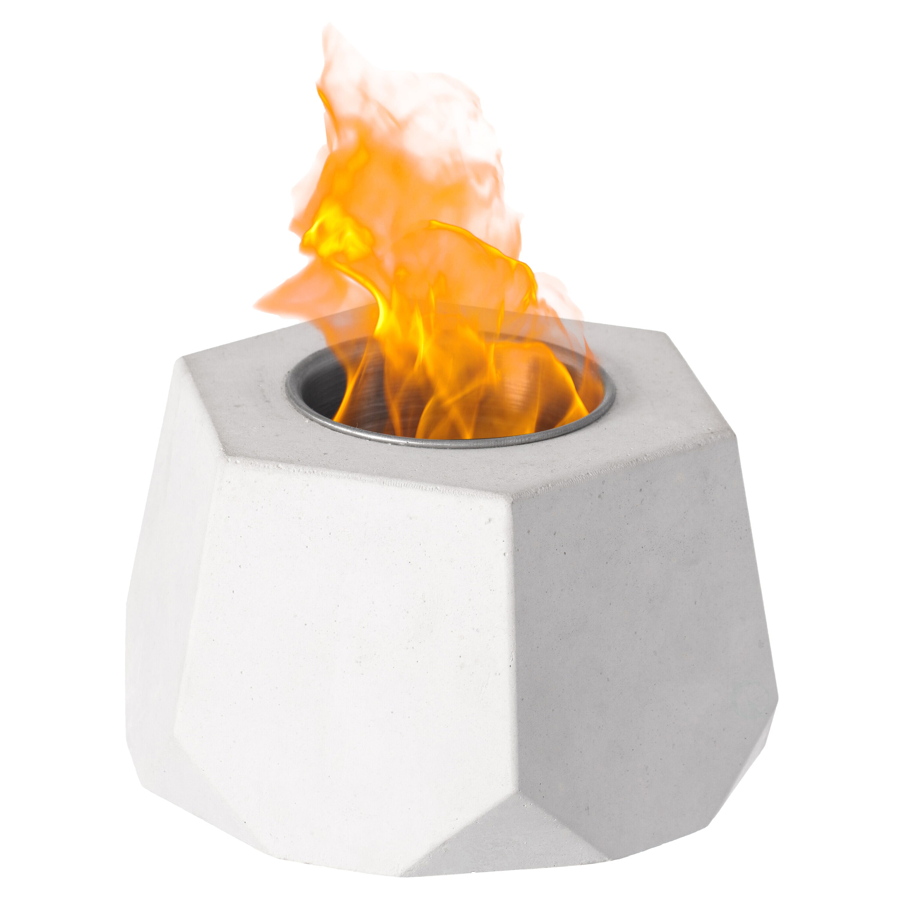 Vintiquewise QI004460 5.25-in W White Cement Wood-Burning Fire Pit