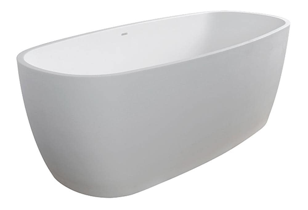 Clarke Products CA6632FS-01 32-in x 66-in White Solid surface Oval Freestanding Soaking bathtub with Drain ( Center Drain )