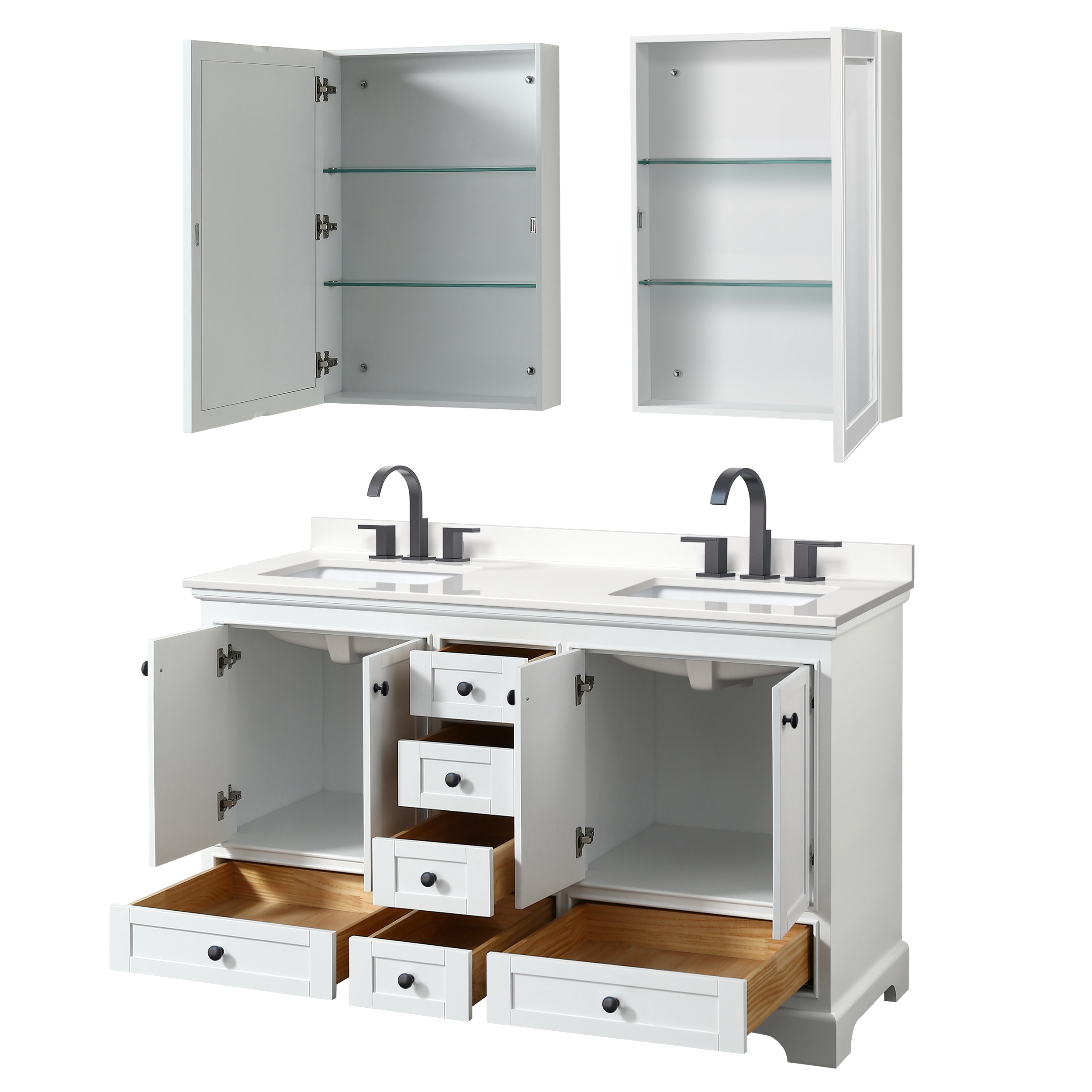Wyndham Collection WCS202060DWBWQUS3MED Bath-Vanity-Combo - View #2
