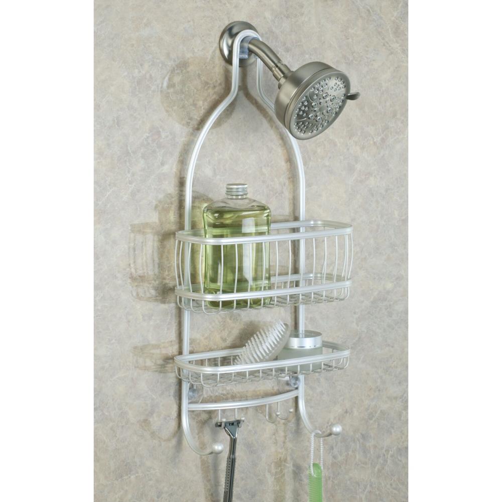 iDesign York Lyra Bathroom Shower Caddy, Pearl White