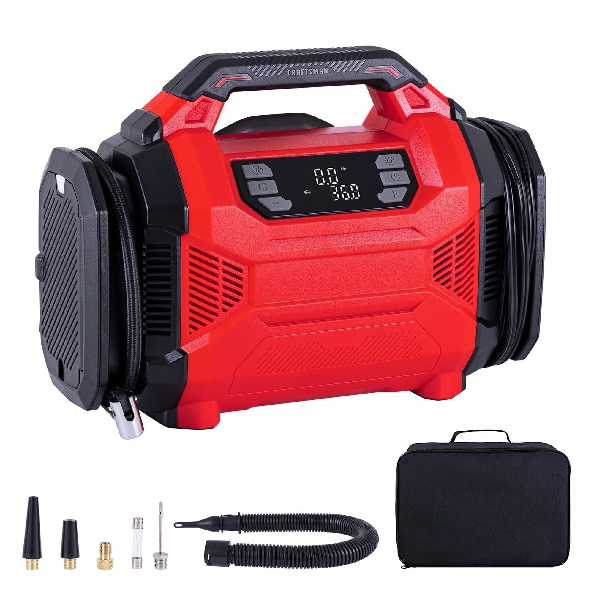 Wudkey Dual Power Tire Inflator with Digital Gauge and Auto Shut Off 12V DC and 120V AC for Home and Road